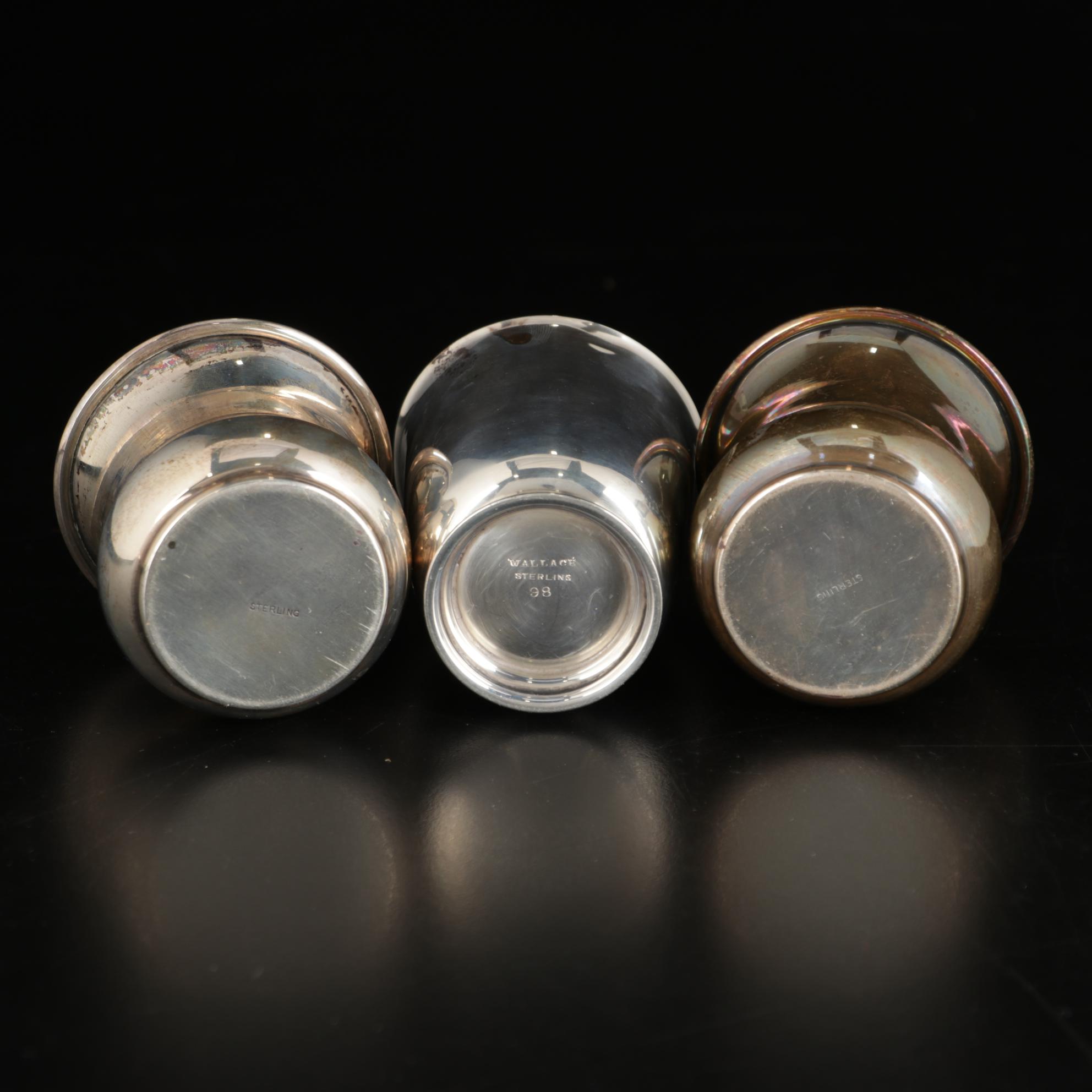 Sterling Cups and Utensils With M. Fred Hirsch Co. Sterling Silver Dish