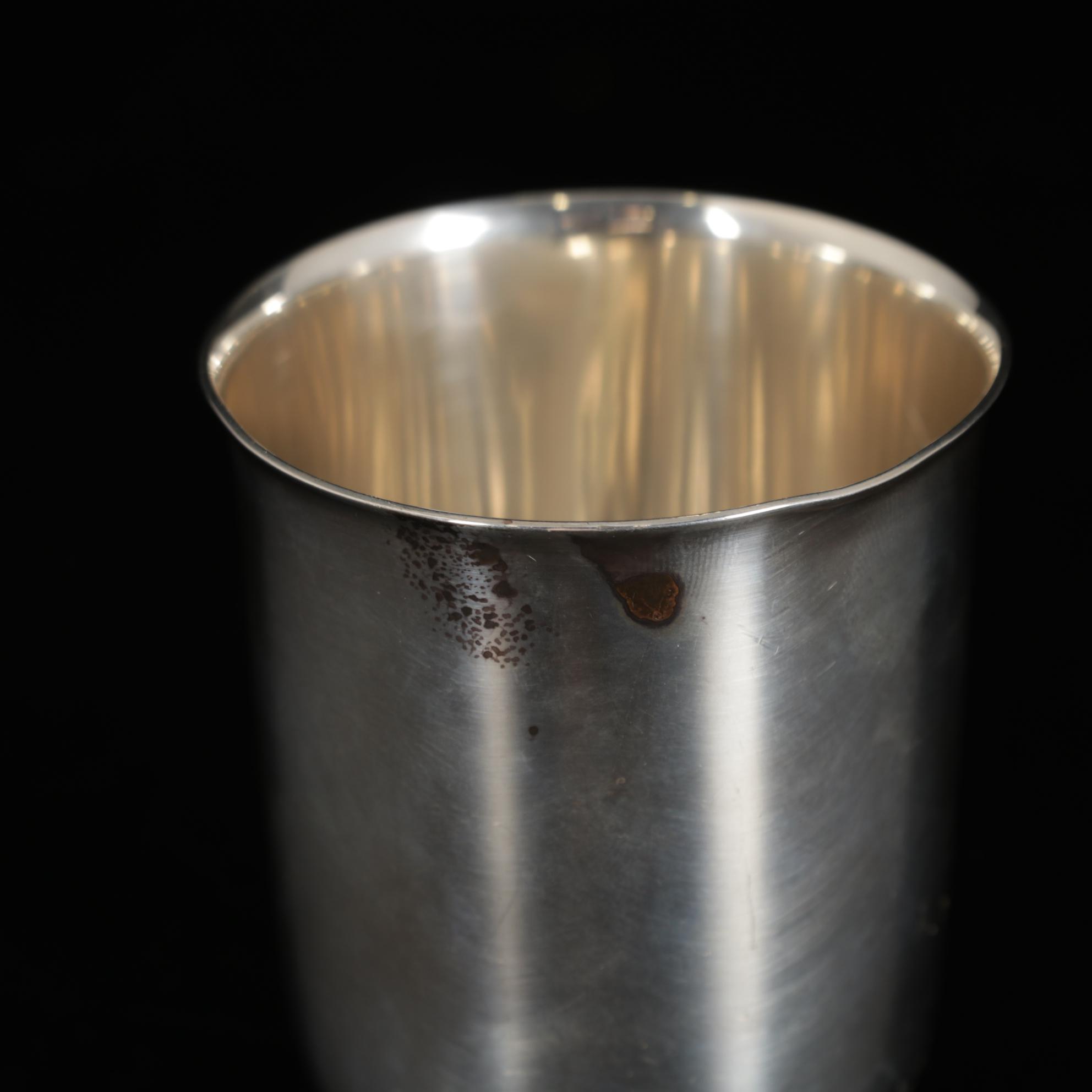 Sterling Cups and Utensils With M. Fred Hirsch Co. Sterling Silver Dish