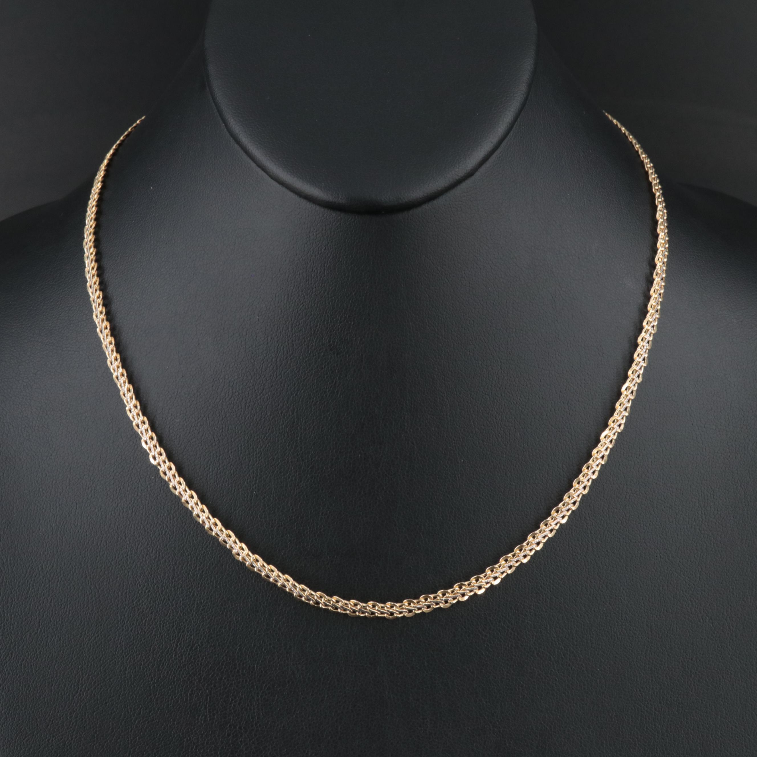 Italian 14K Bismark Chain Necklace