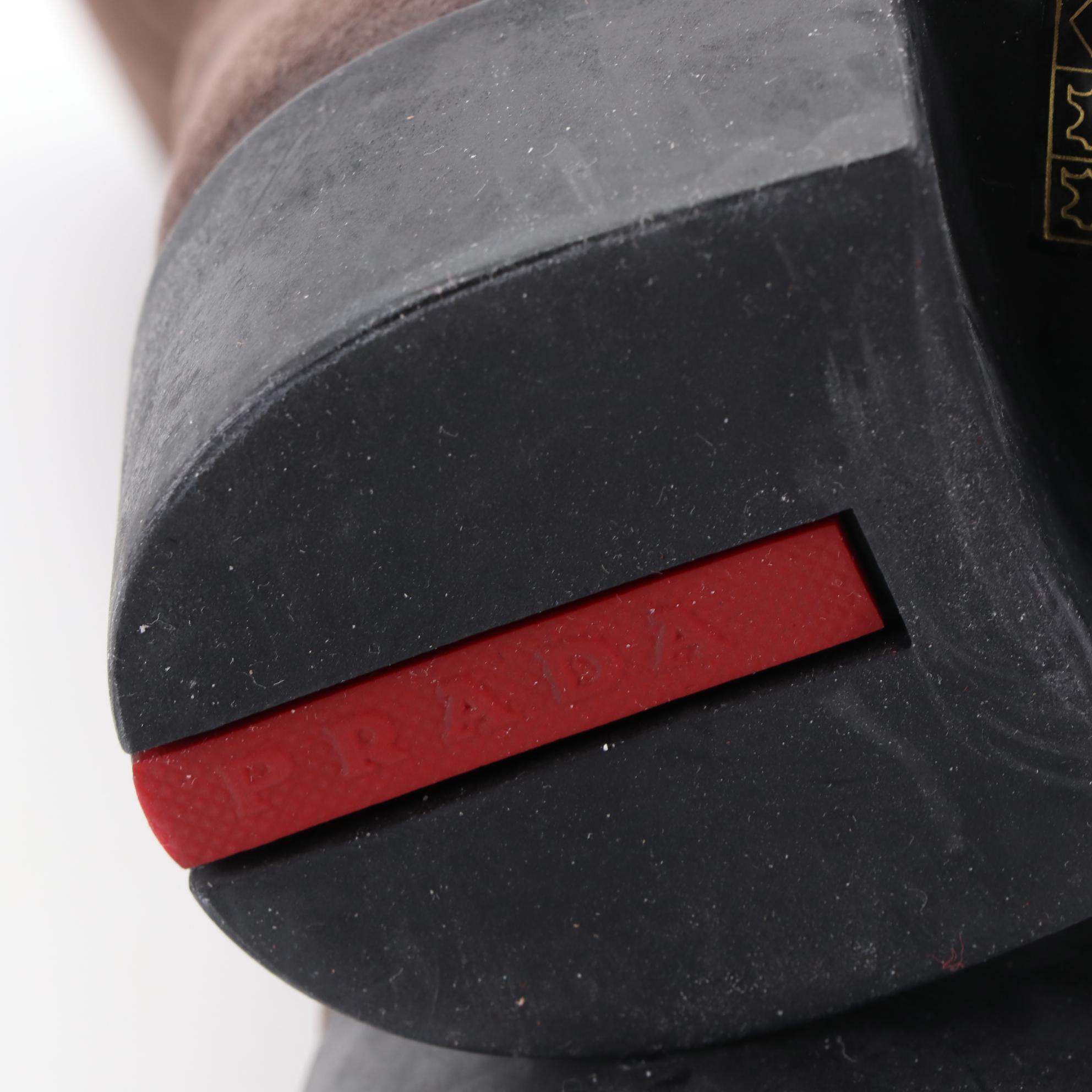 Prada Suede Zip Boots