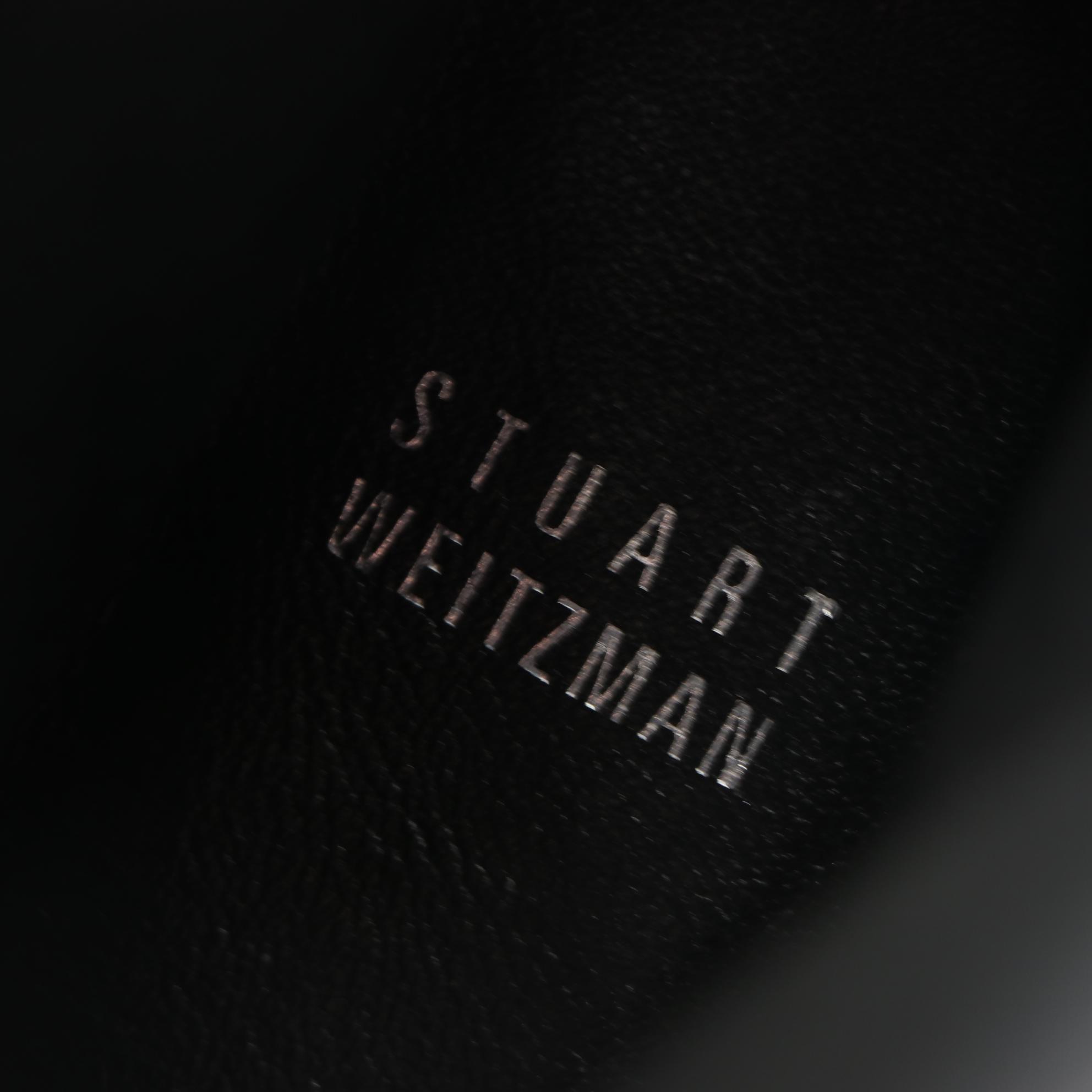 Stuart Weitzman Black Suede Pointy Toe Wedge Boots