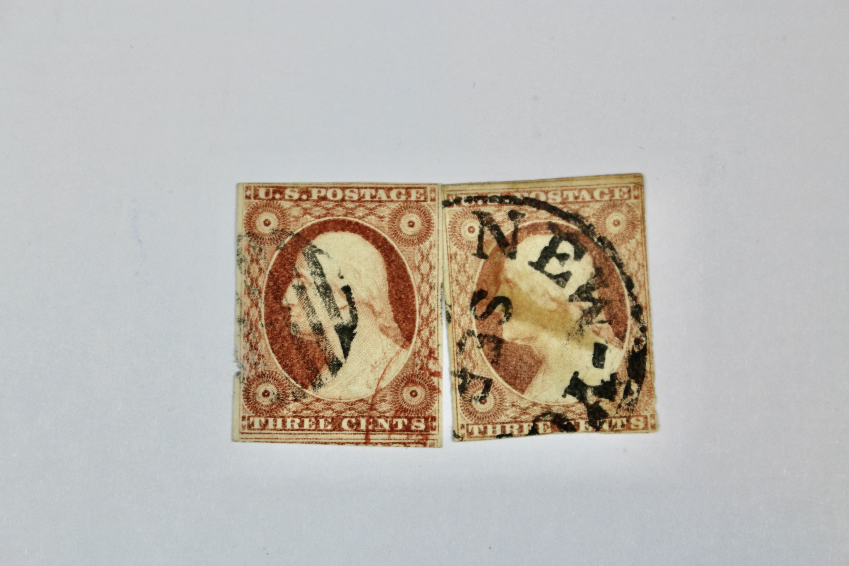 Eight Early U.S. Postage Stamps