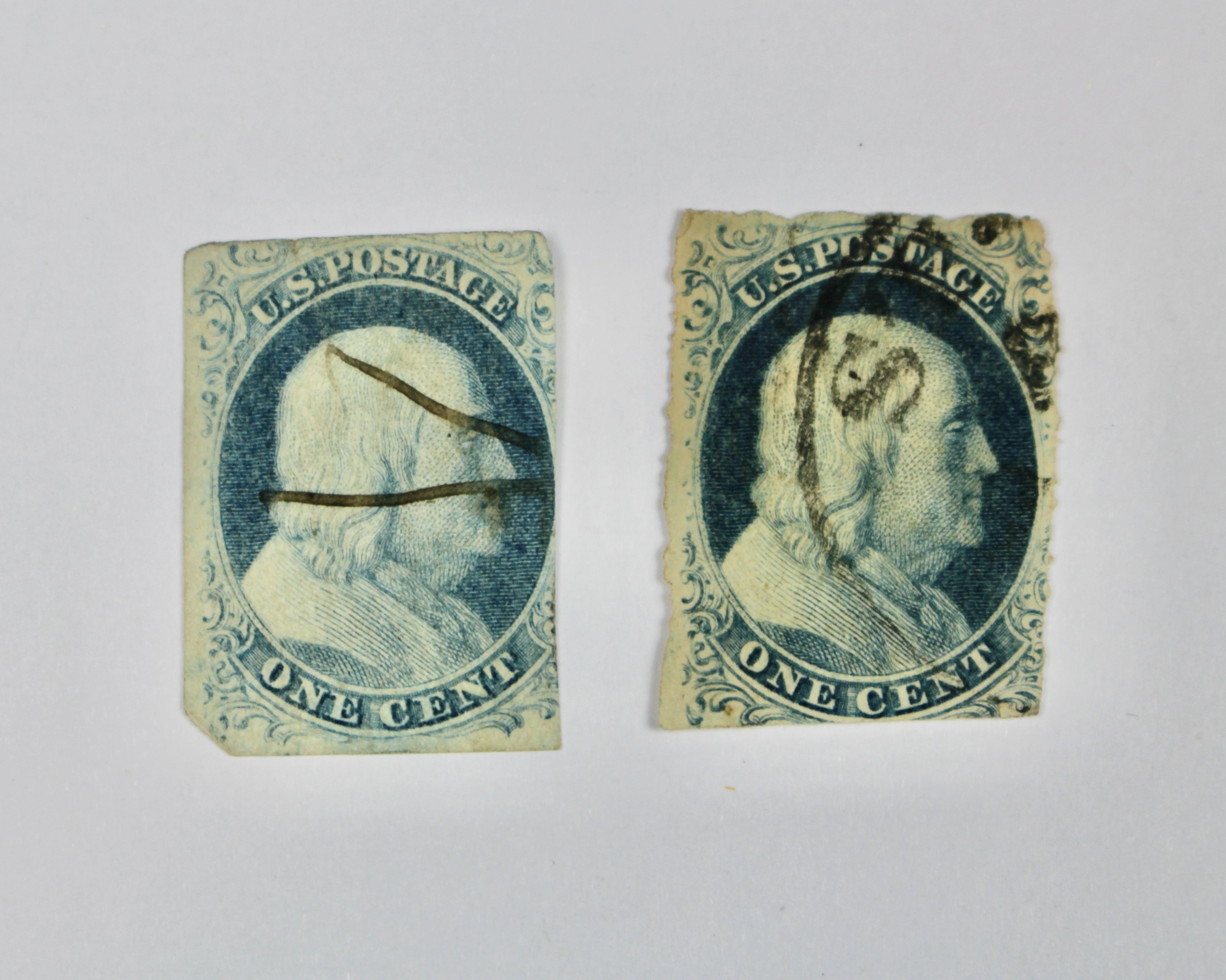 Eight Early U.S. Postage Stamps