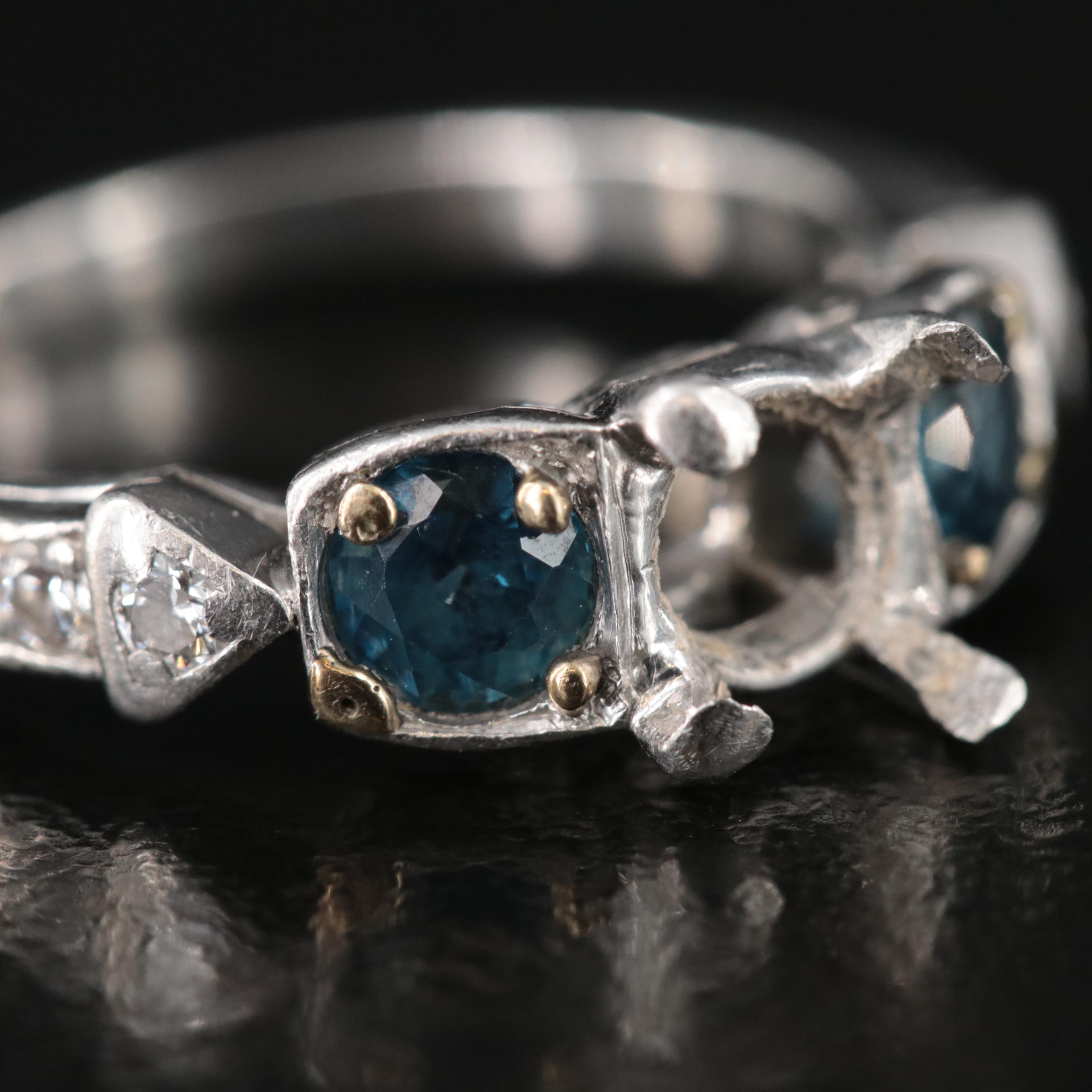 Vintage Platinum Semi Mount Ring