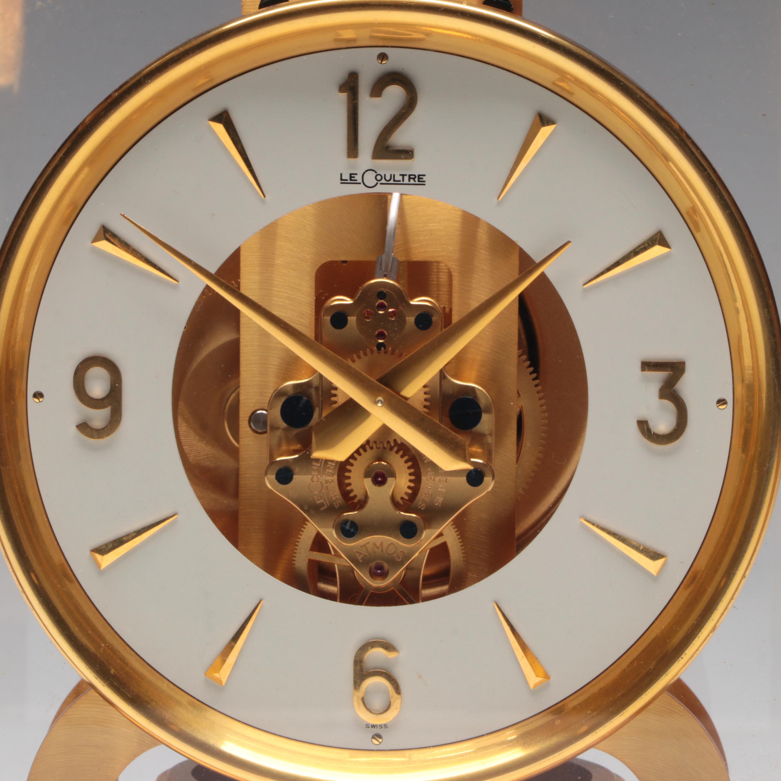 Jaeger-LeCoultre Atmos Swiss Brass and Glass Perpetual Motion Mantel Clock