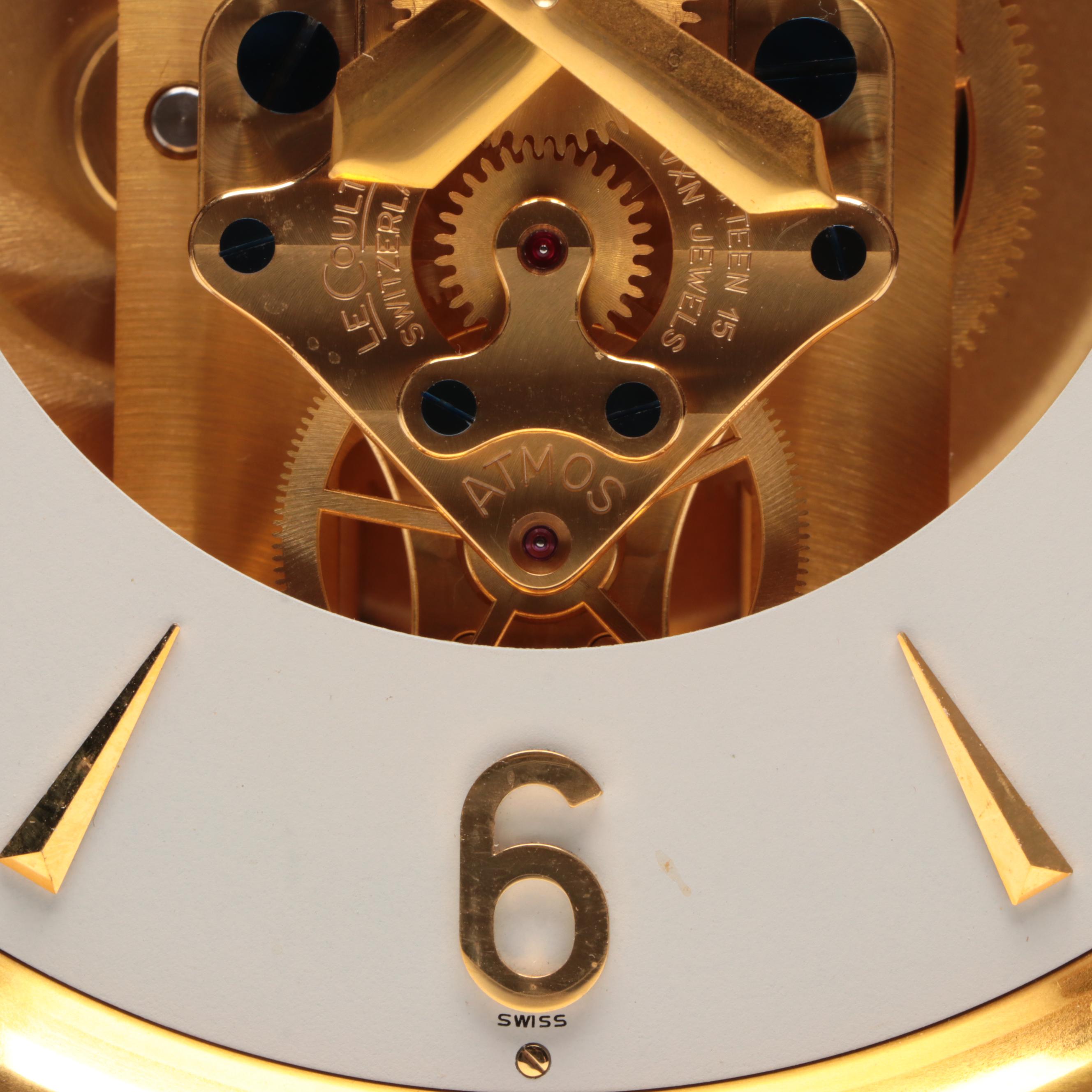 Jaeger-LeCoultre Atmos Swiss Brass and Glass Perpetual Motion Mantel Clock