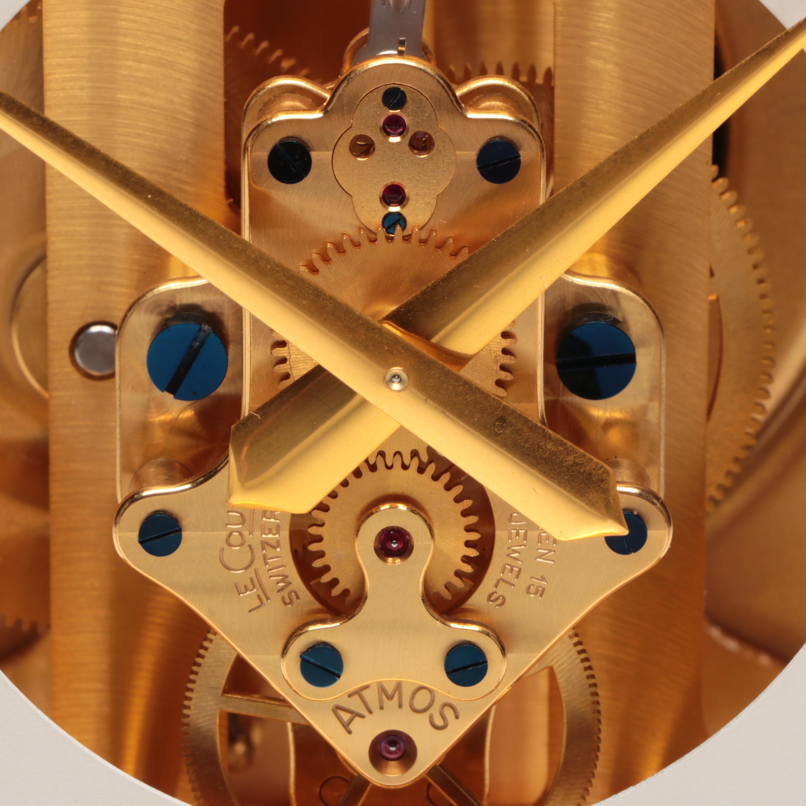 Jaeger-LeCoultre Atmos Swiss Brass and Glass Perpetual Motion Mantel Clock