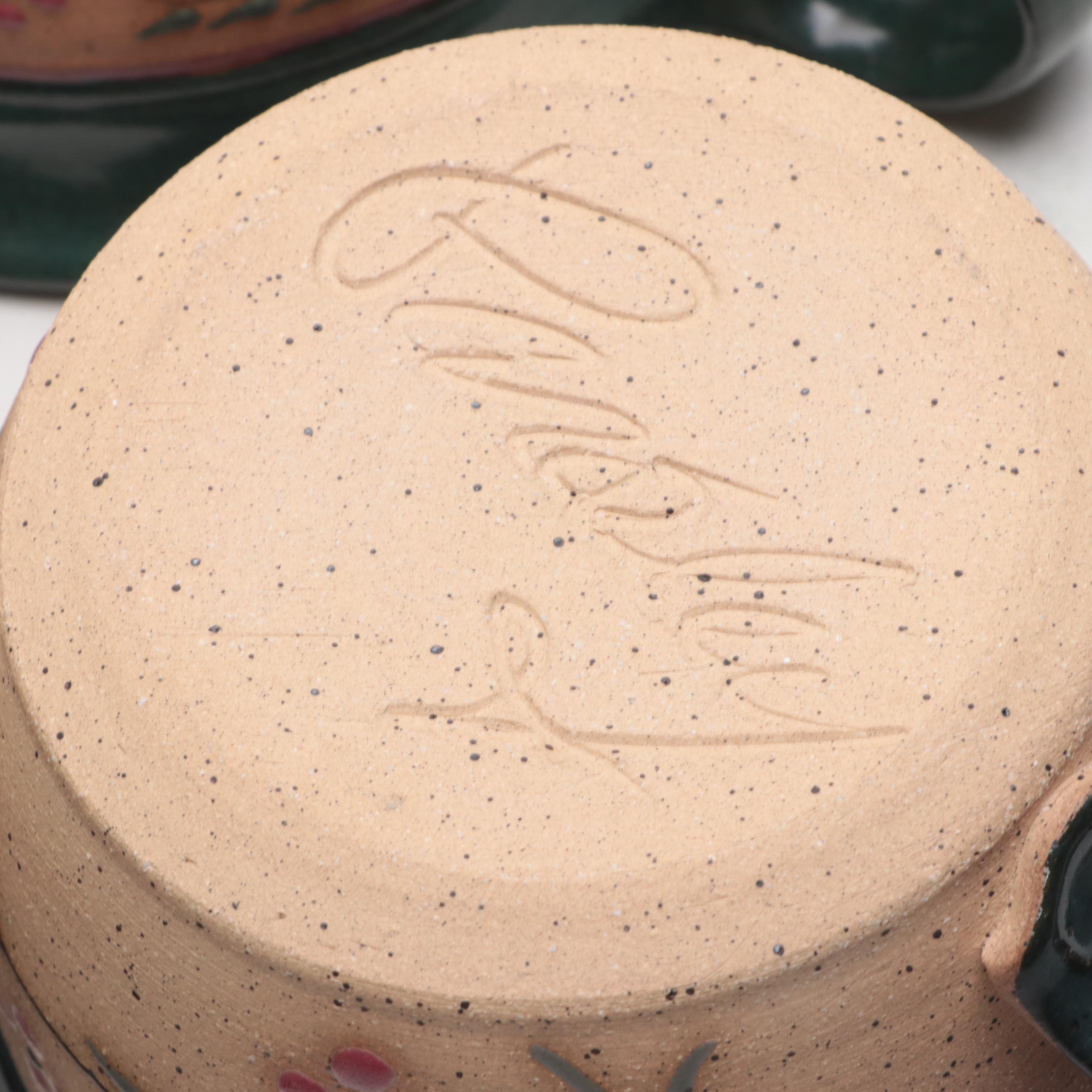 Jason Parsley Art Pottery Bowl, Mugs, and Platter