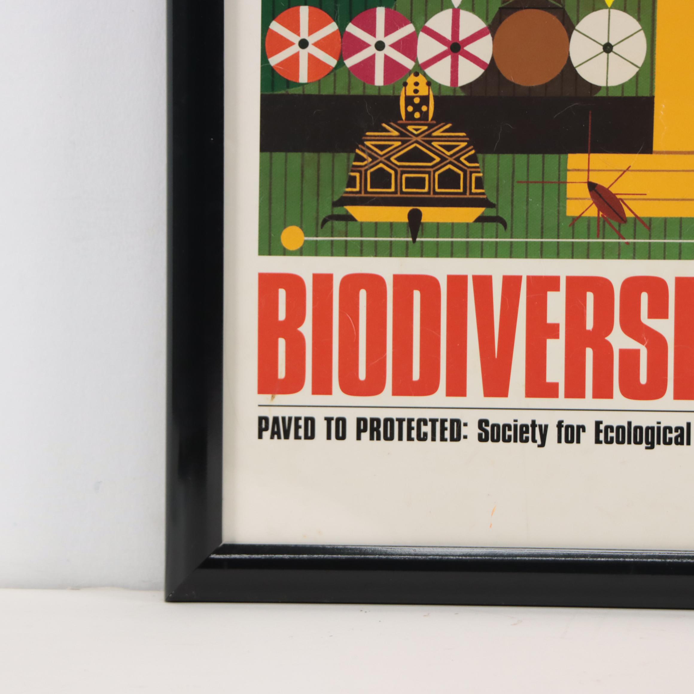 Charley Harper Offset Lithograph Poster "Biodiversity in the Burbs," 1996