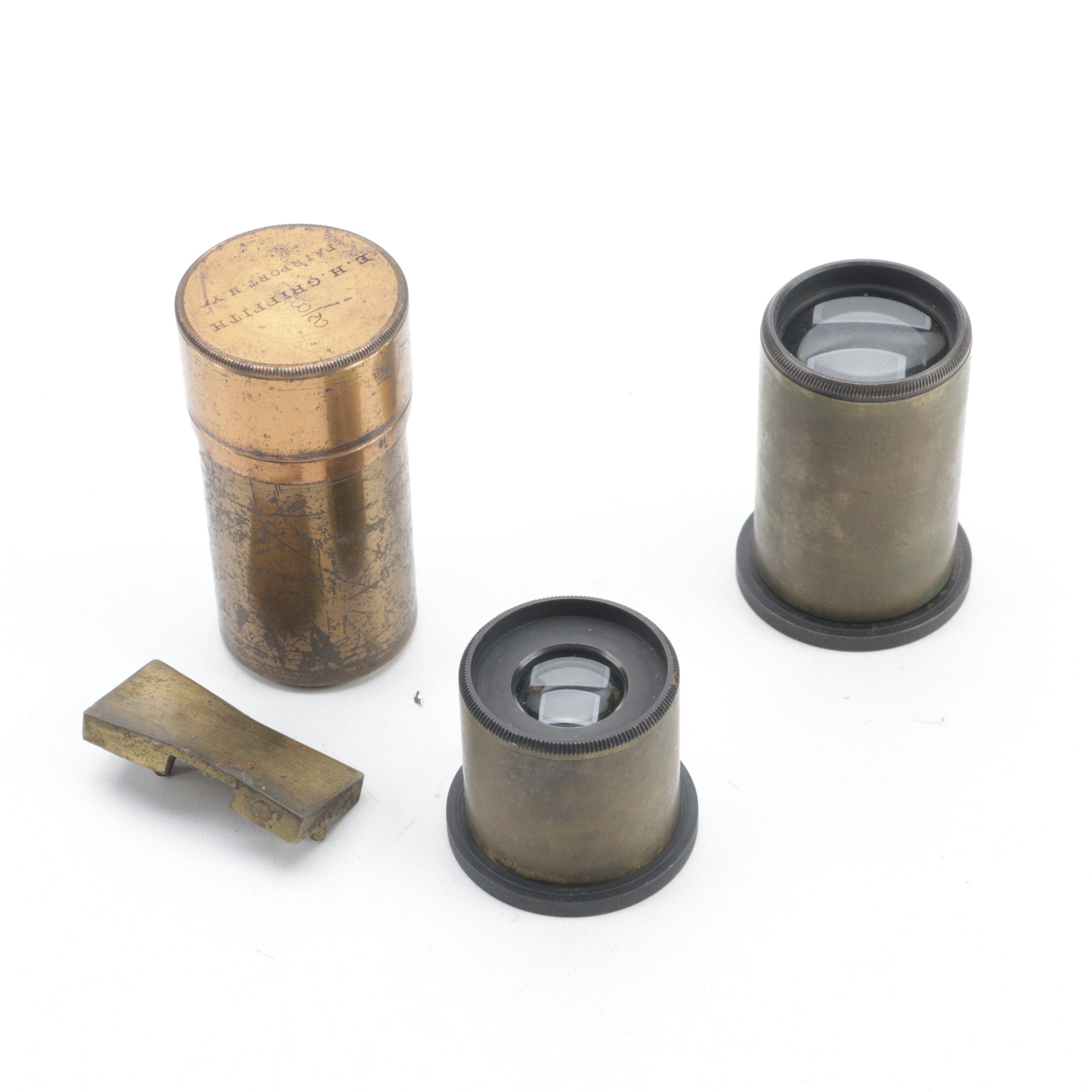 R&J Beck Early Field Microscope With Griffith Eyepieces and Crate, Late 19th C