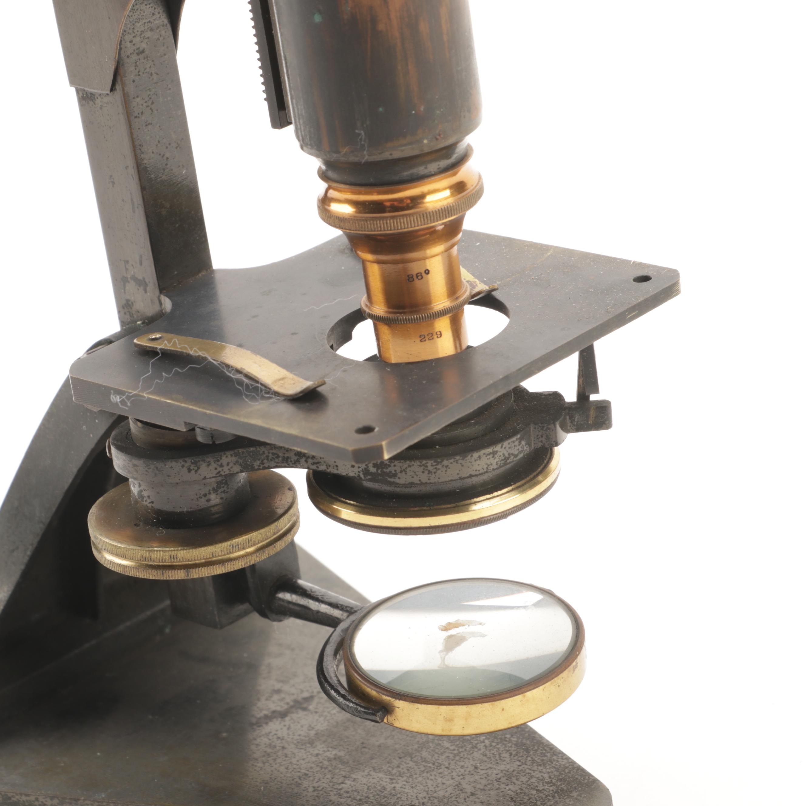 R&J Beck Early Field Microscope With Griffith Eyepieces and Crate, Late 19th C