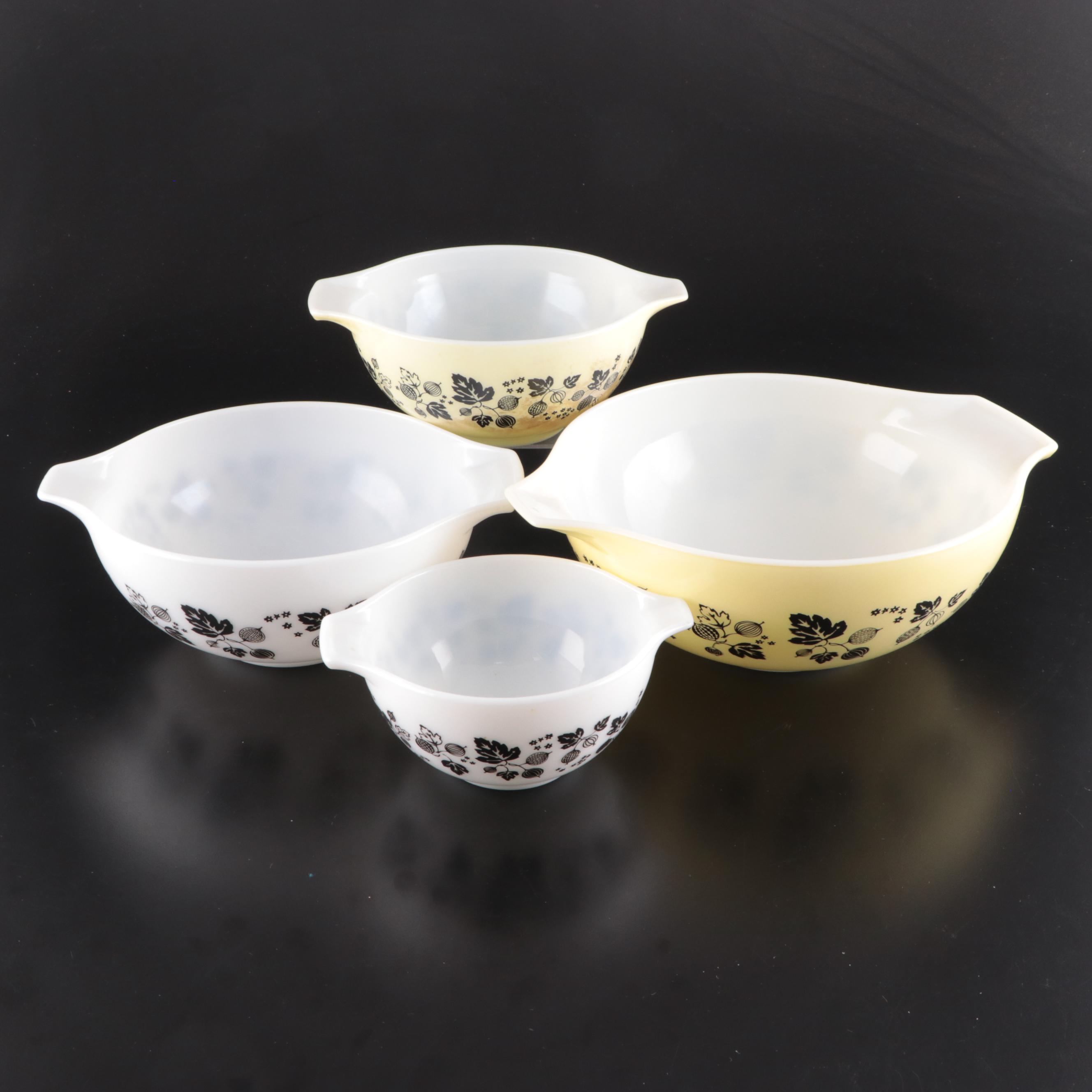 Pyrex "Gooseberry" Glass Cinderella Mixing Bowls, 1957–1962