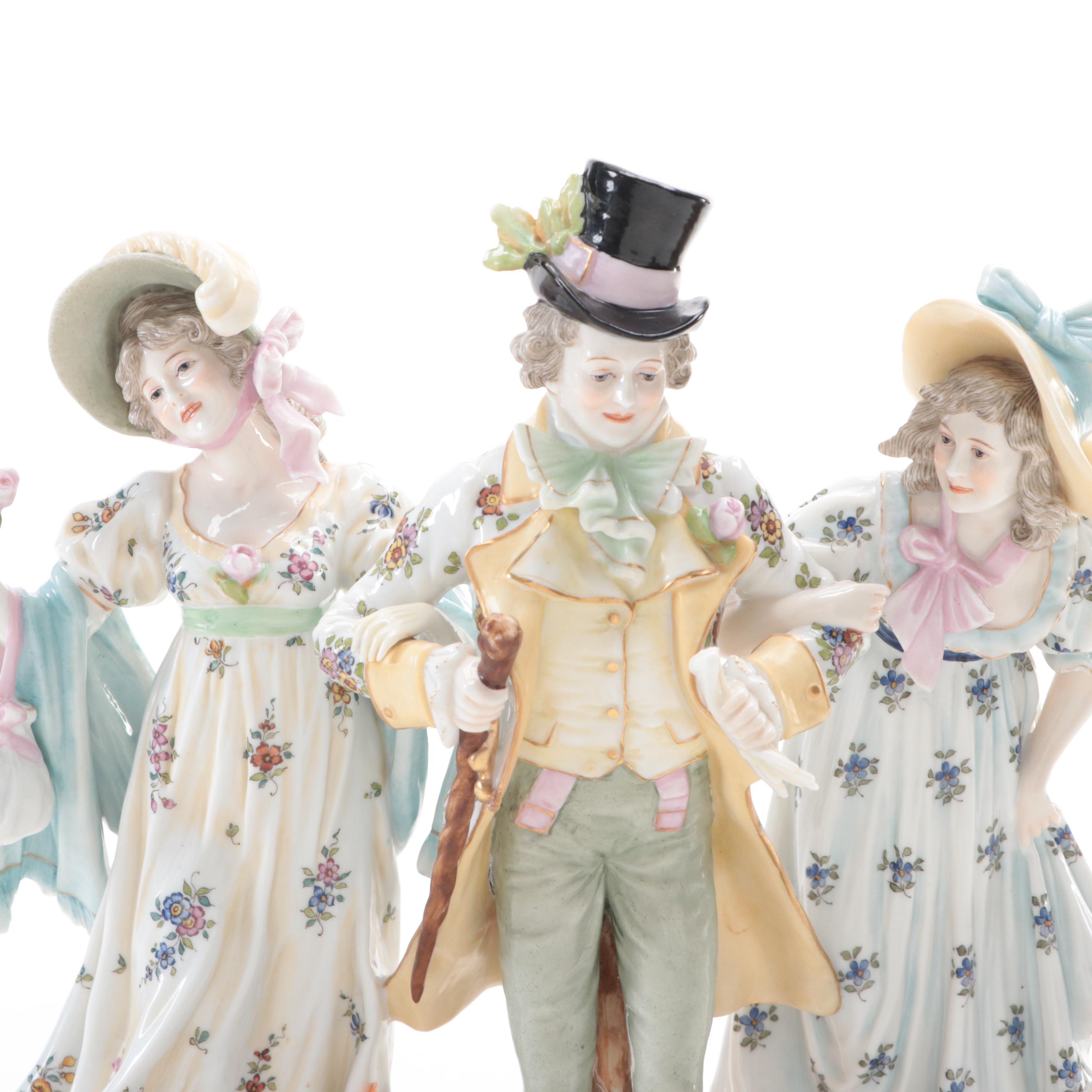 Scheibe-Alsbach German Porcelain Tableau,  Early to Mid 20th Century
