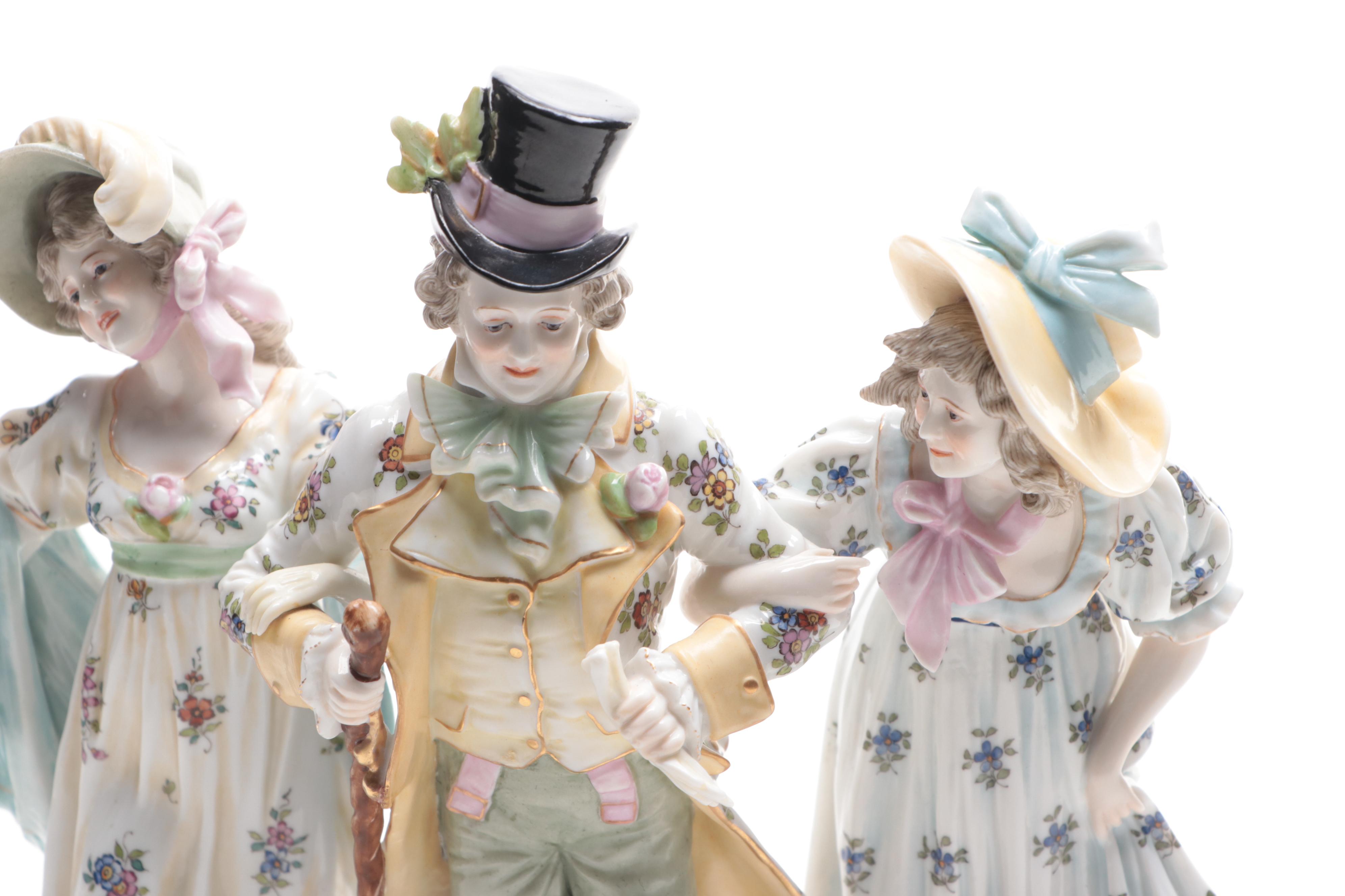 Scheibe-Alsbach German Porcelain Tableau,  Early to Mid 20th Century