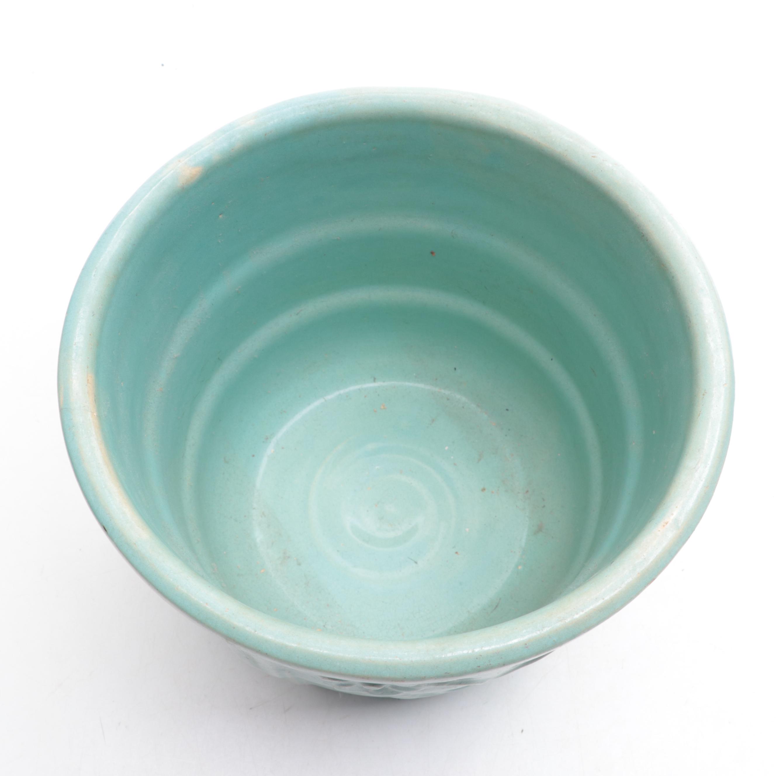 Blue Ceramic Planters, Mid-20th Century