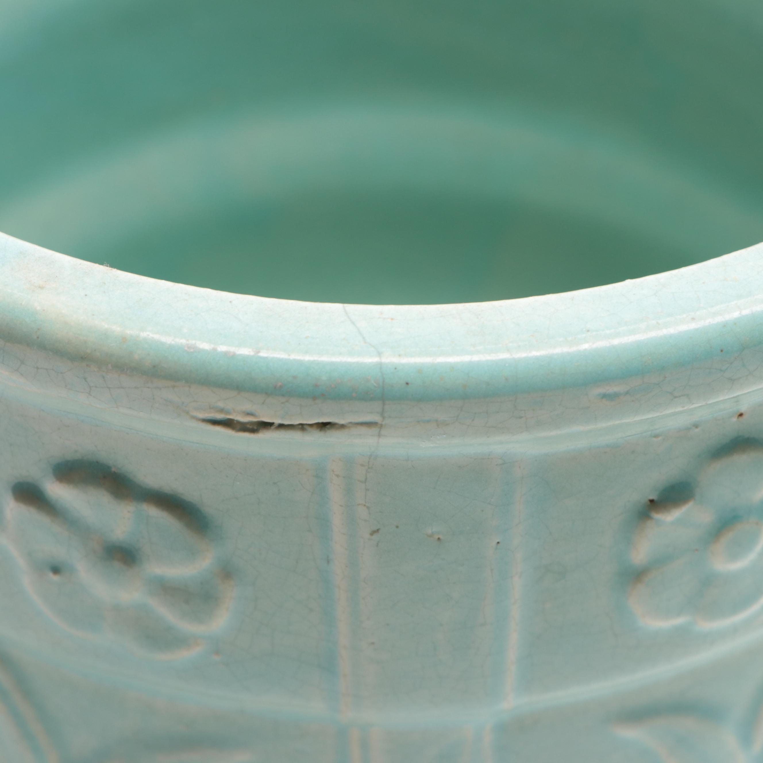 Blue Ceramic Planters, Mid-20th Century