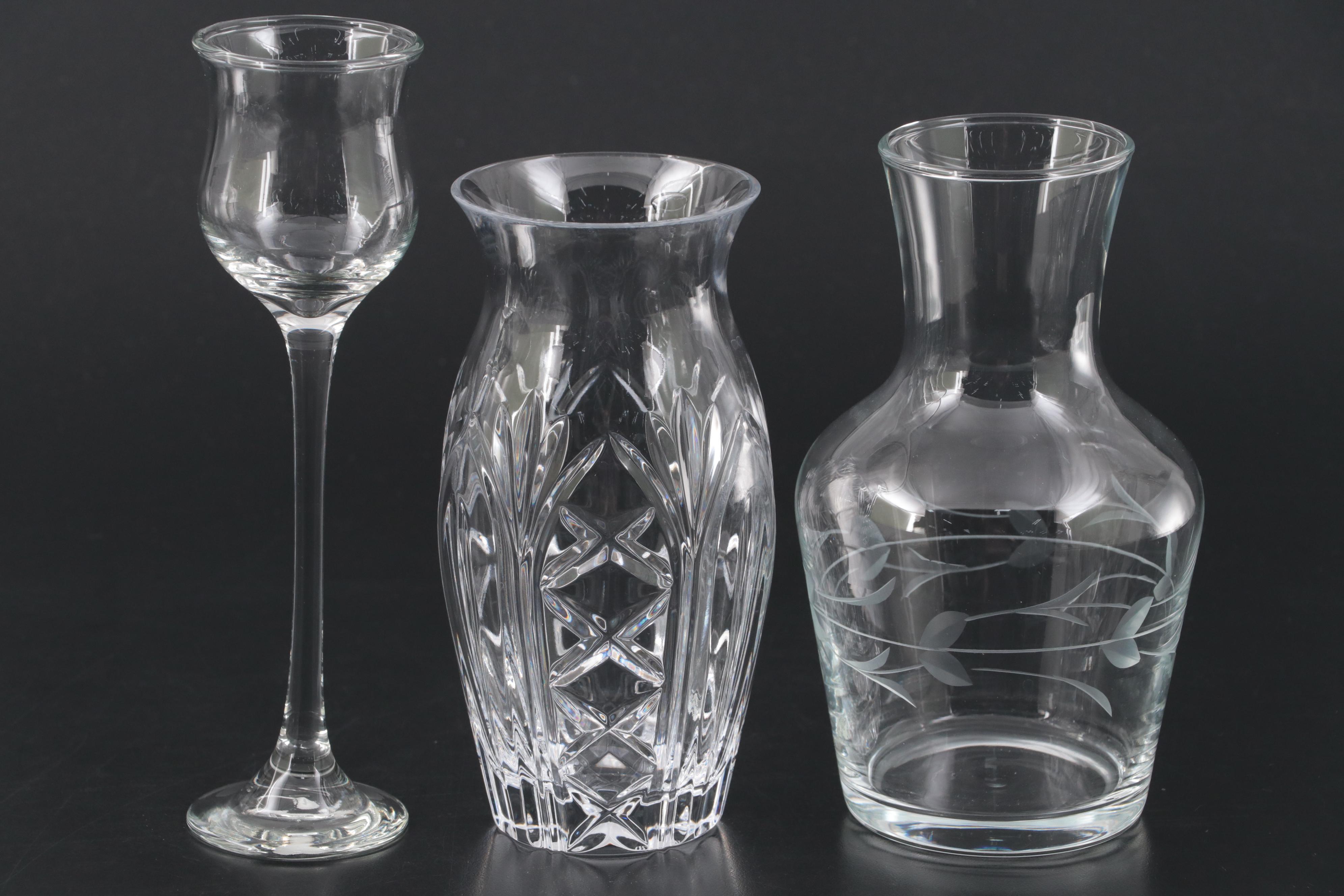 Waterford and Marquis by Watrford Crystal Vases with Other Tableware
