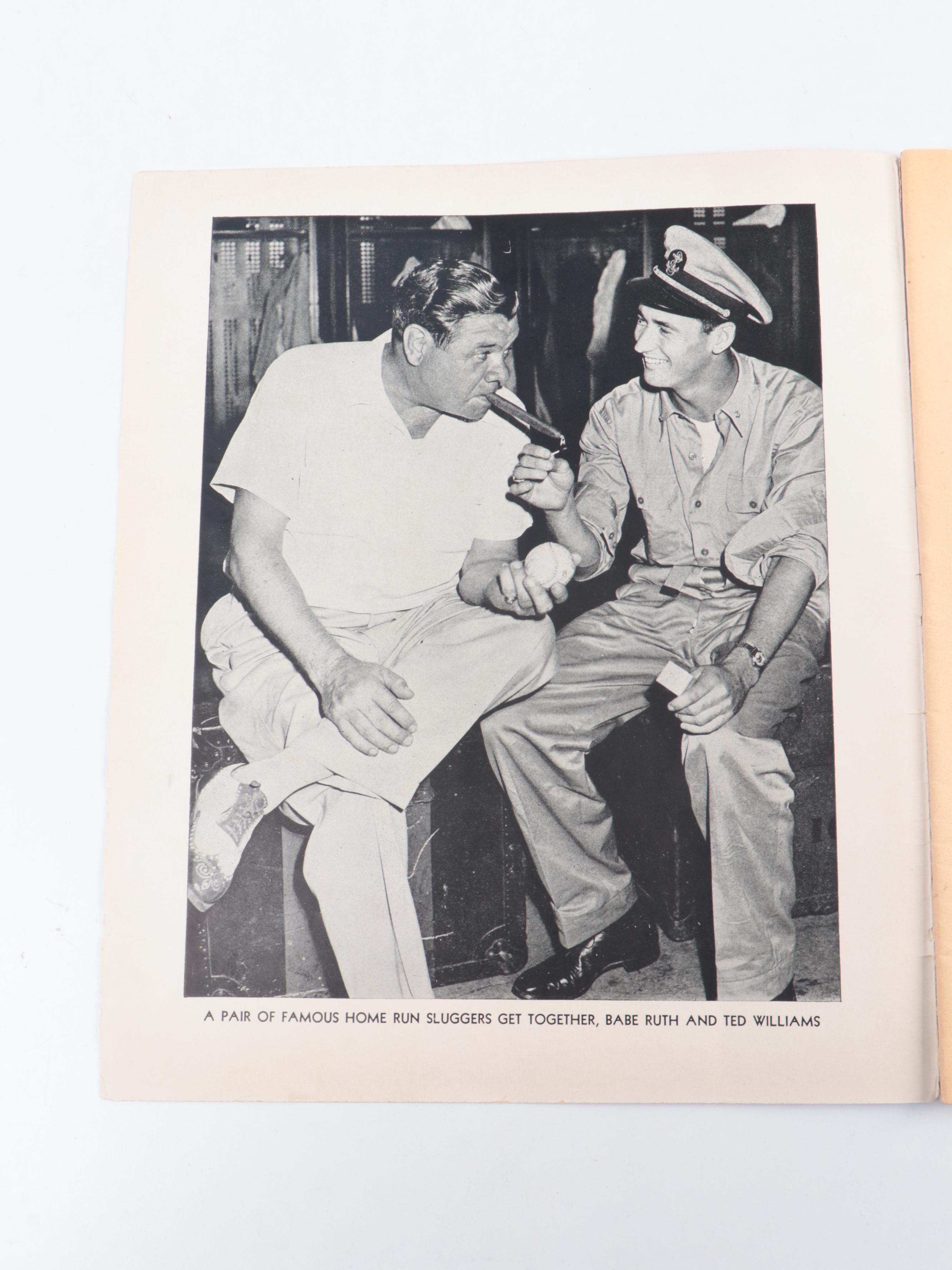 Boudreau, Crosetti and More Signed Baseball Magazine, Score Cards, Sporting News