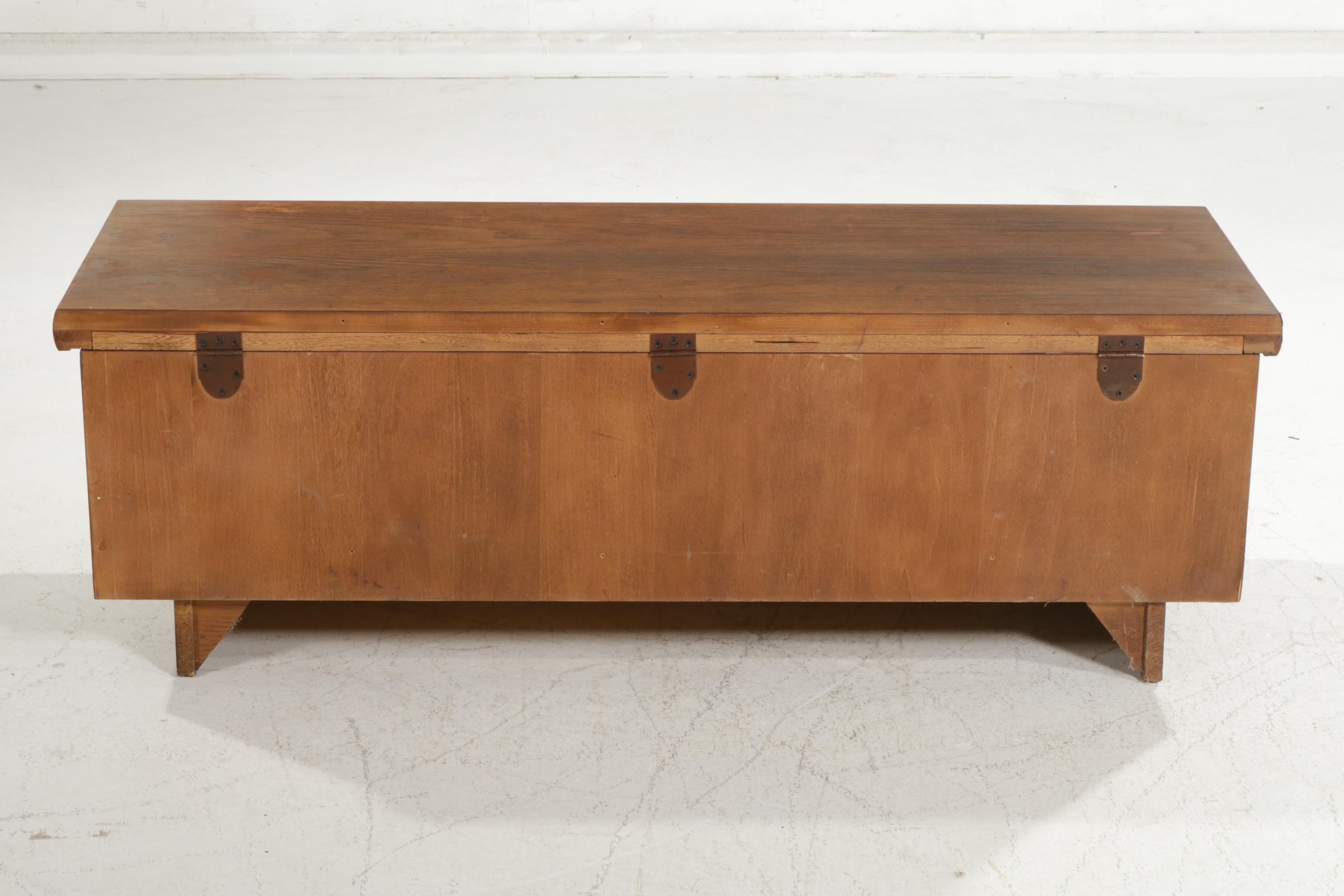 Lane Furniture "Aroma-Tite" Modernist Oak Veneered Cedar Blanket Chest, 1970s