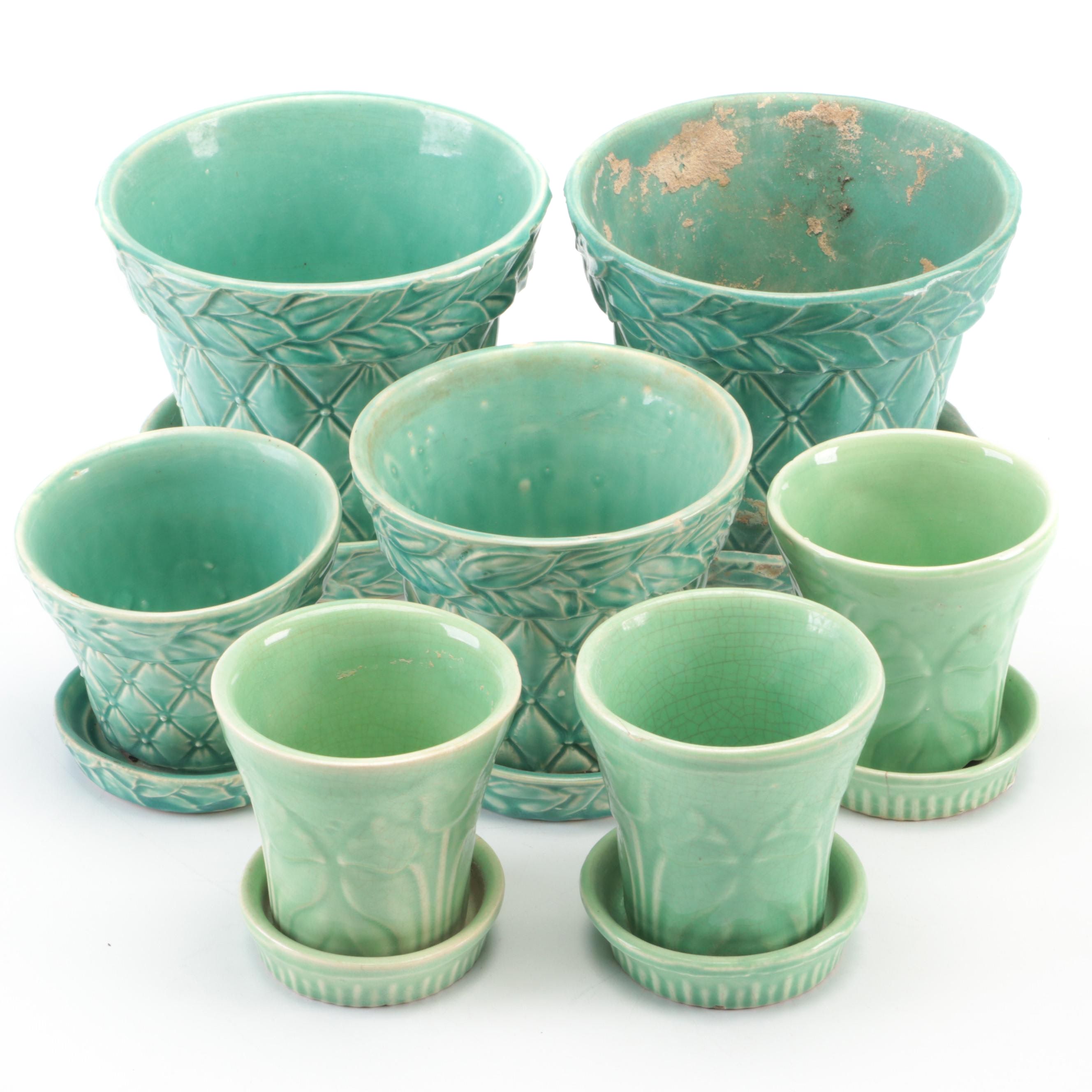 McCoy Pottery with Other Ceramic Planters, Mid-20th Centruy