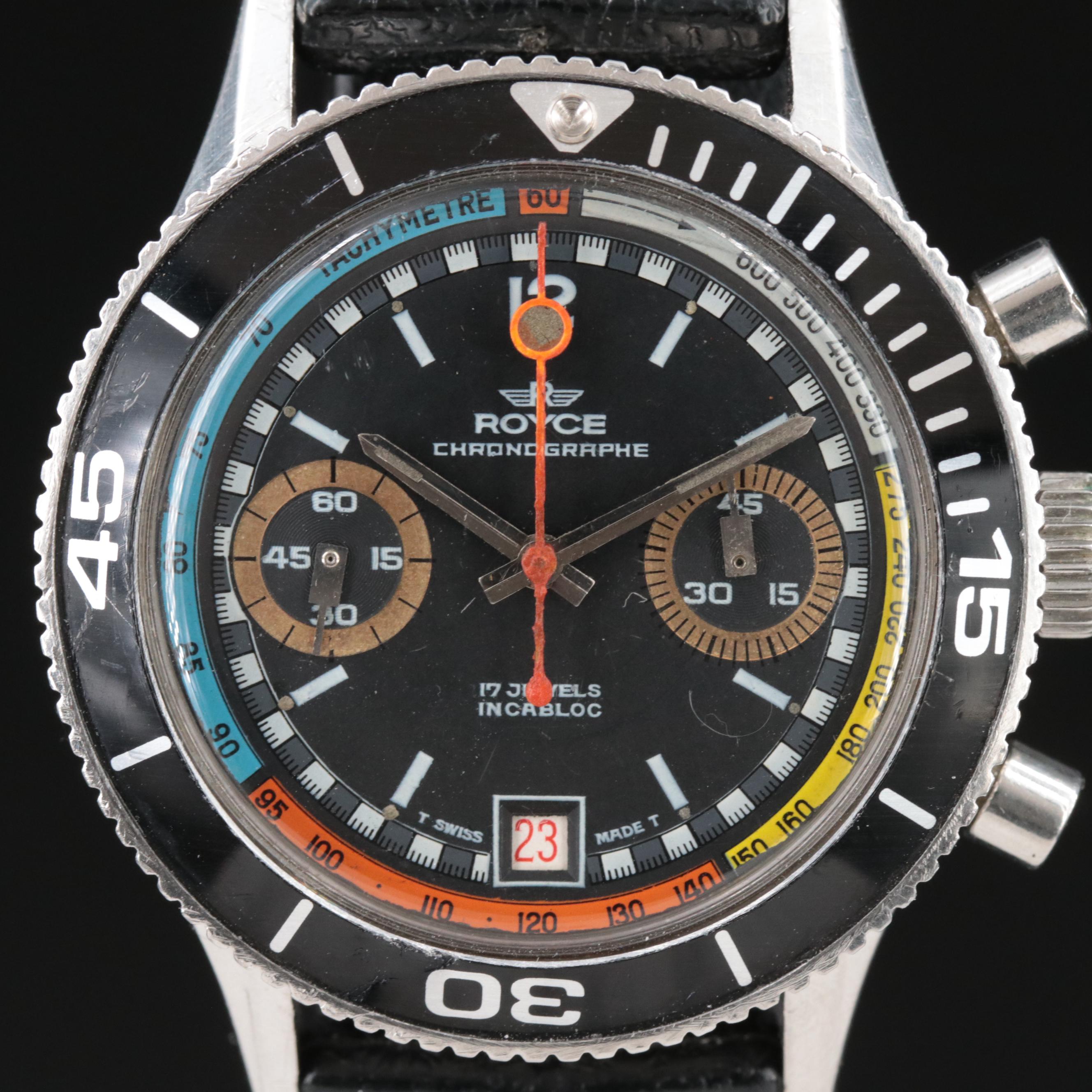 Vintage Royce Diver's Manual-Wind Chronograph Watch