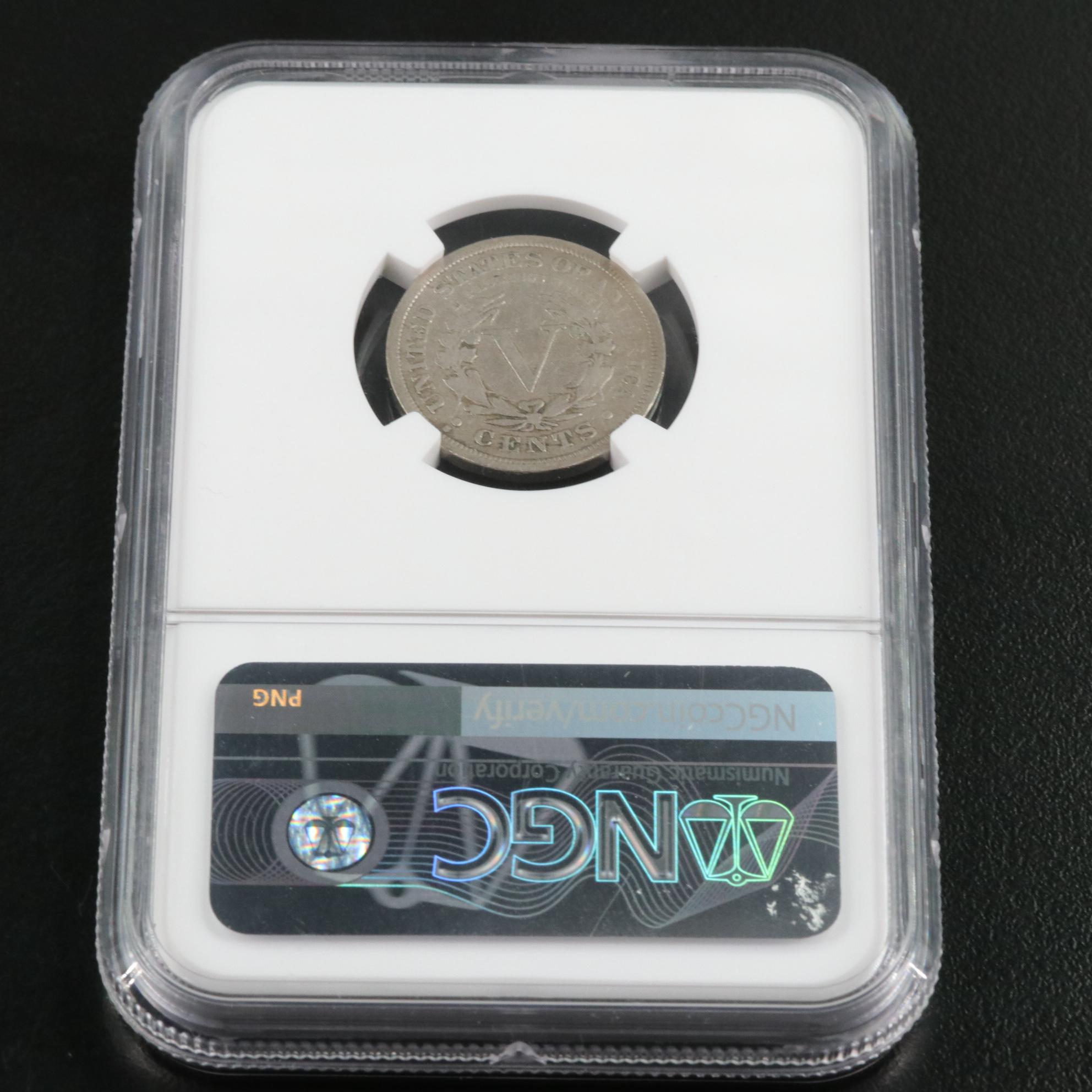 NGC Fine Details Scratches 1912-S Liberty Nickel With Partial Liberty