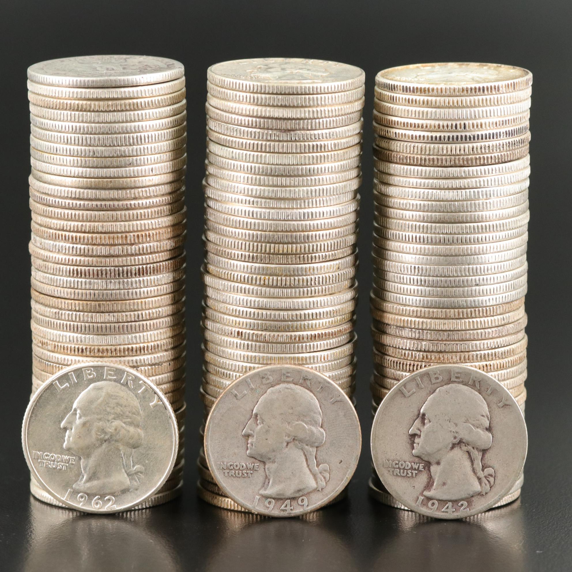 Group of 120 George Washington Silver Quarters