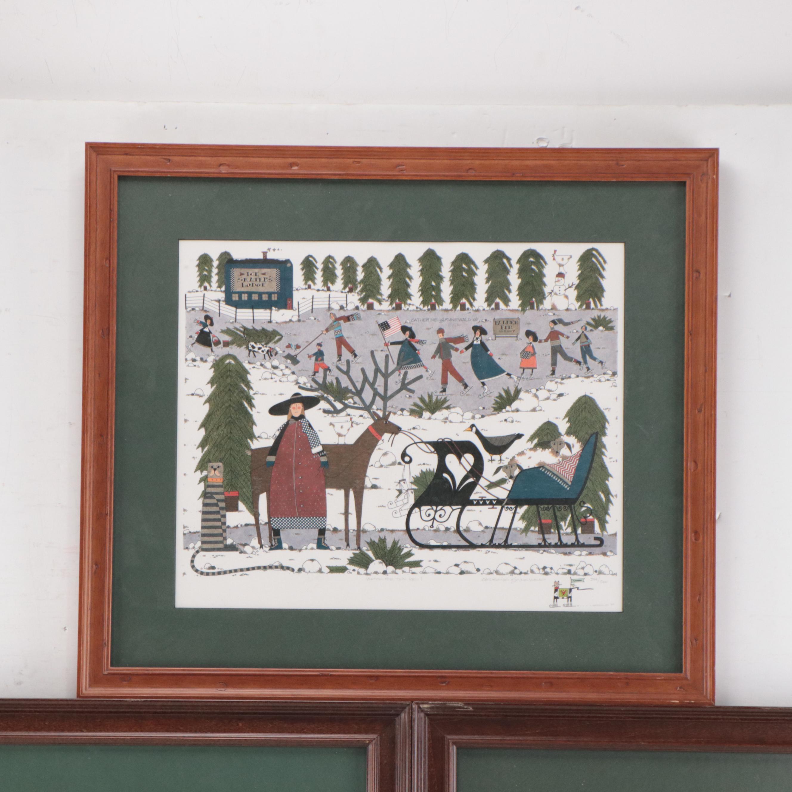 Catherine Grunewald Folk Art Offset Lithographs