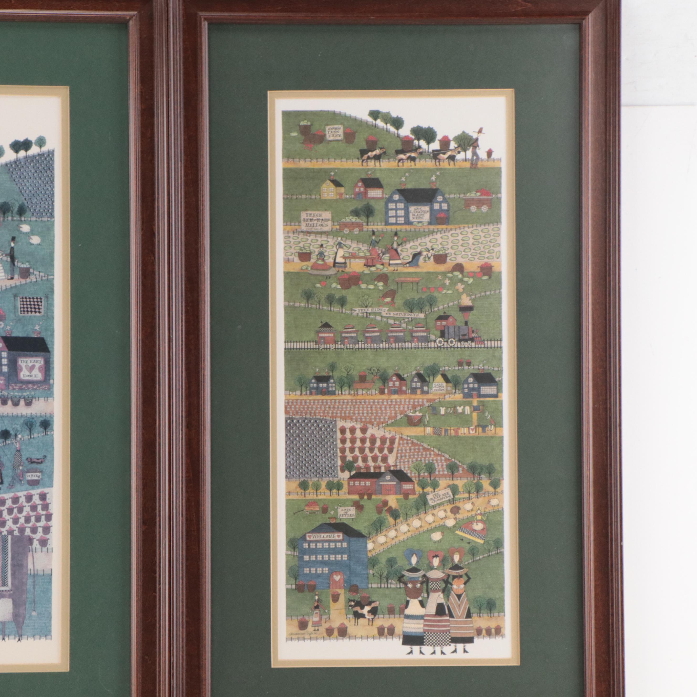 Catherine Grunewald Folk Art Offset Lithographs