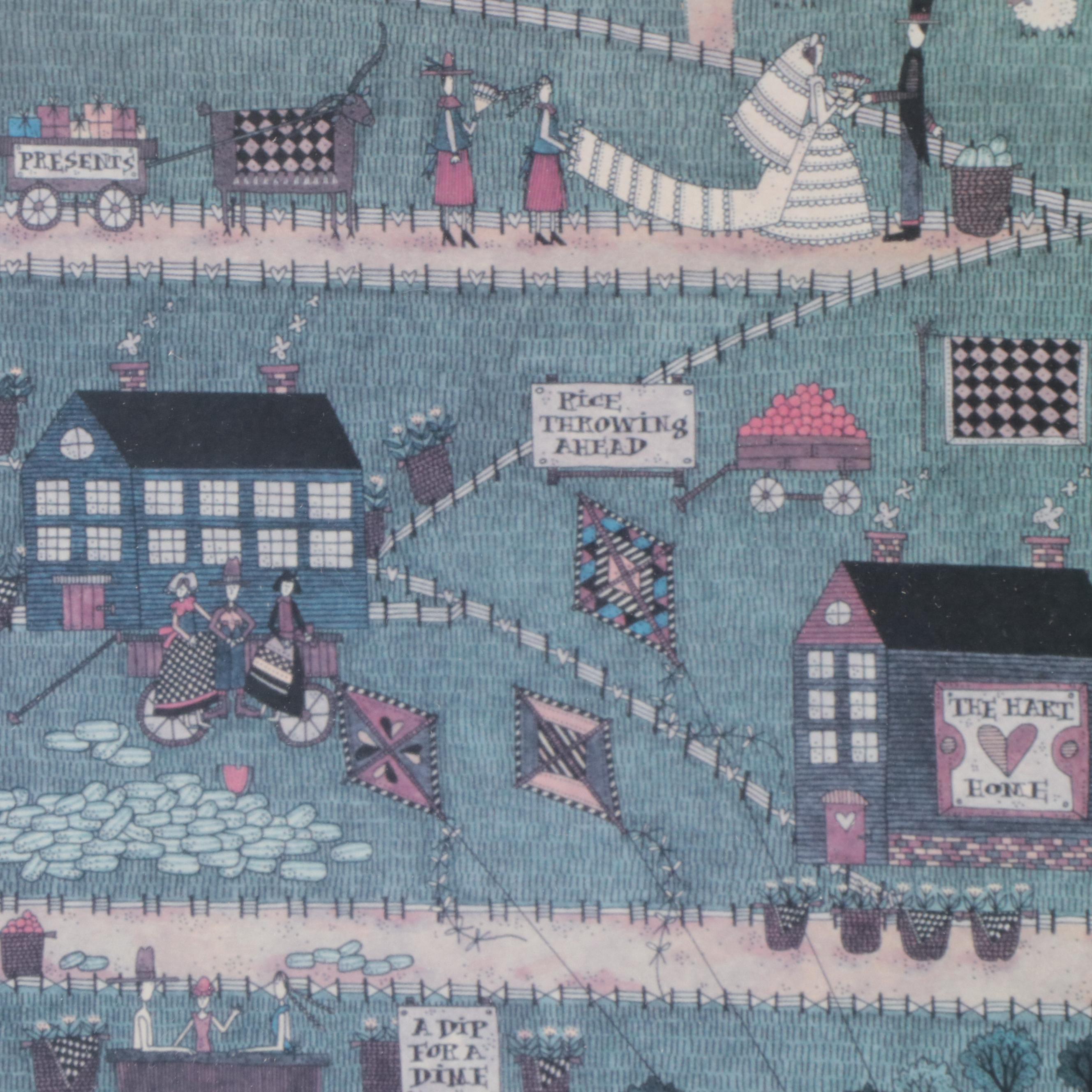 Catherine Grunewald Folk Art Offset Lithographs