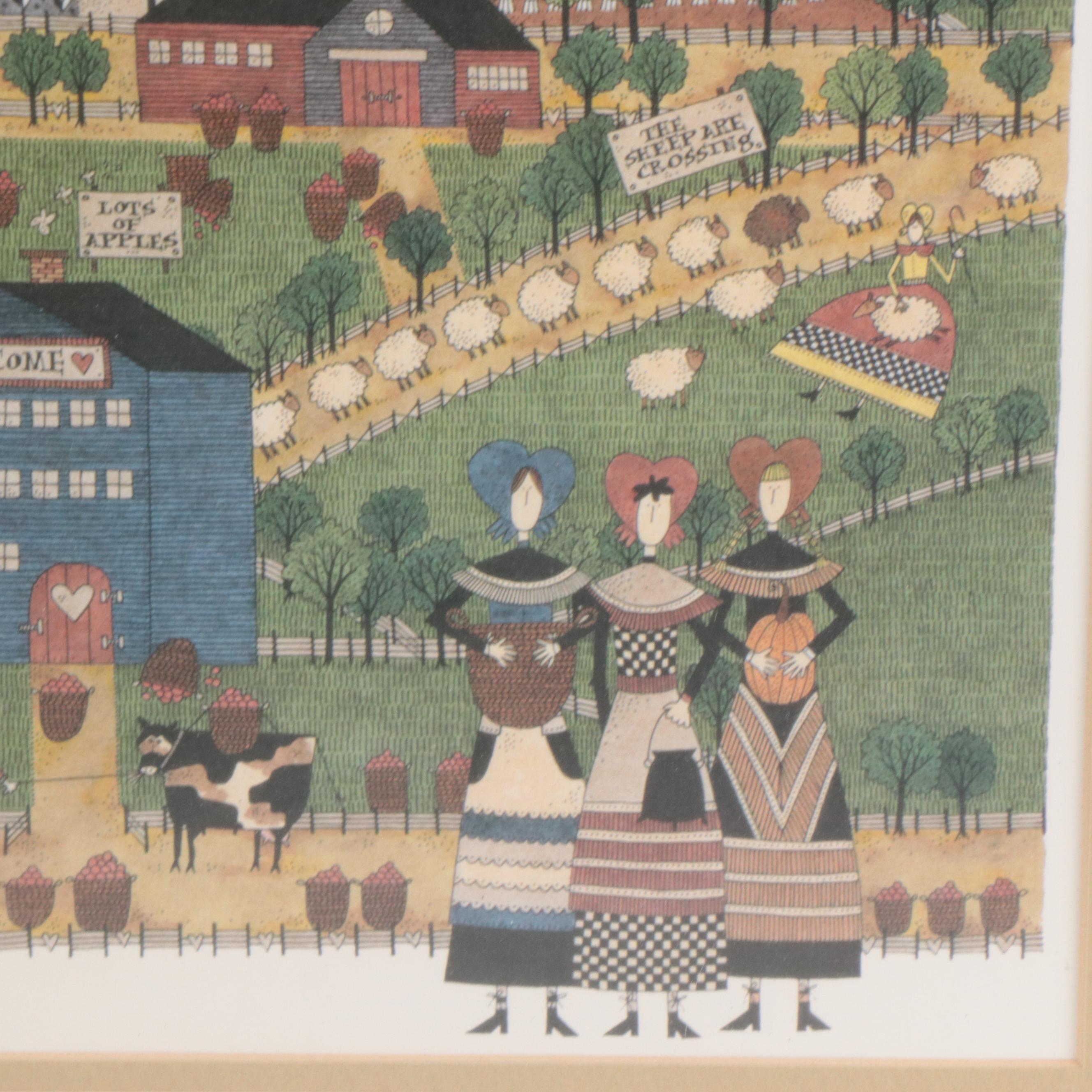 Catherine Grunewald Folk Art Offset Lithographs