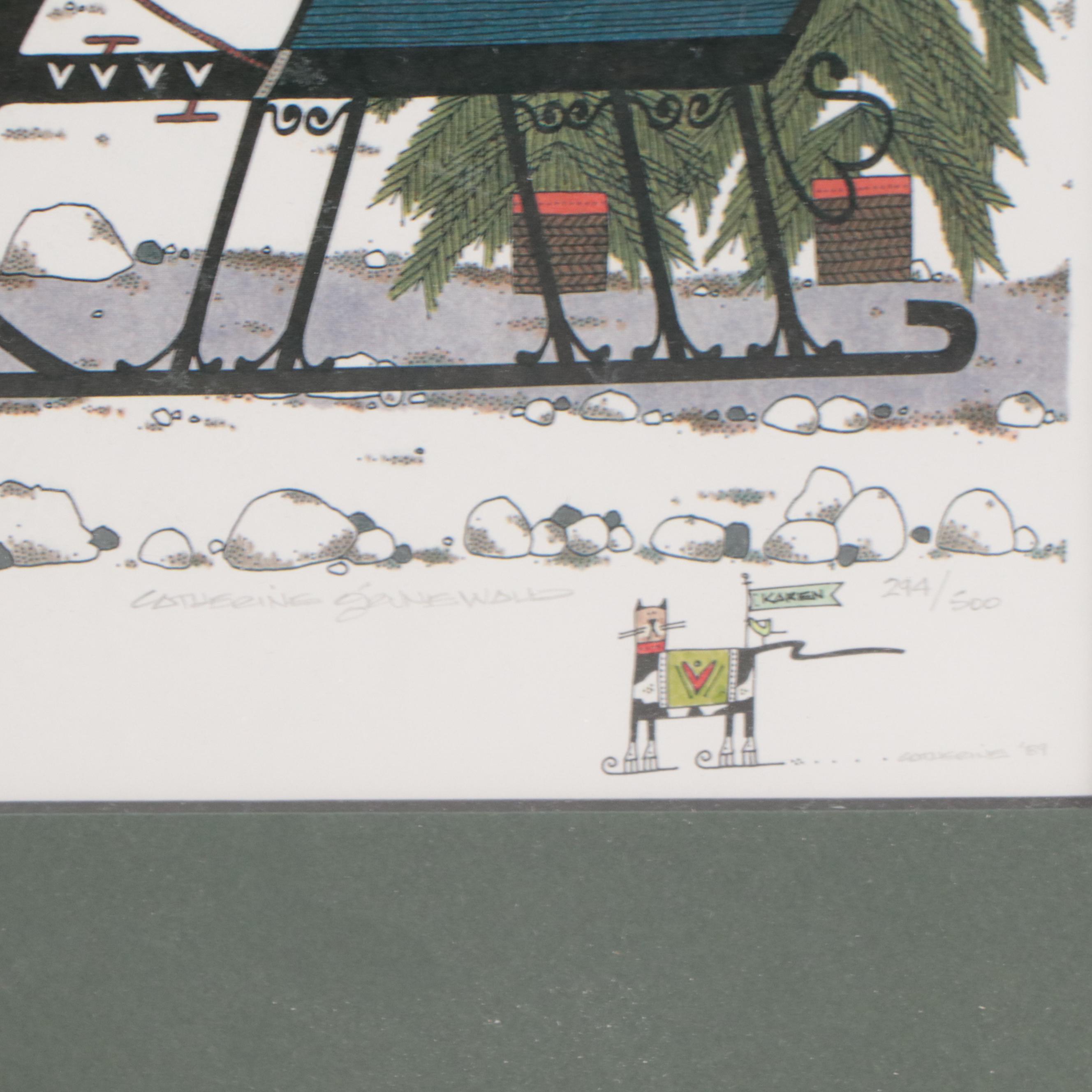 Catherine Grunewald Folk Art Offset Lithographs