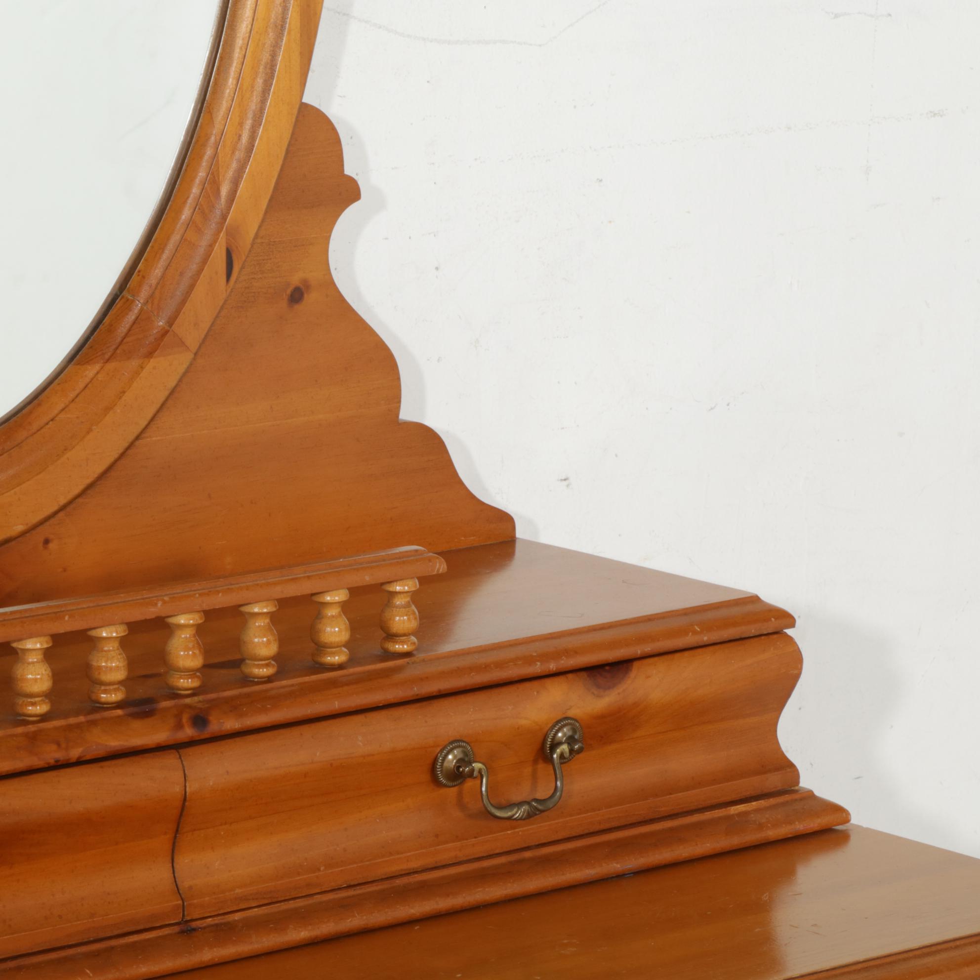 Dixie Furniture American Colonial Style Pine Dresser with Mirror