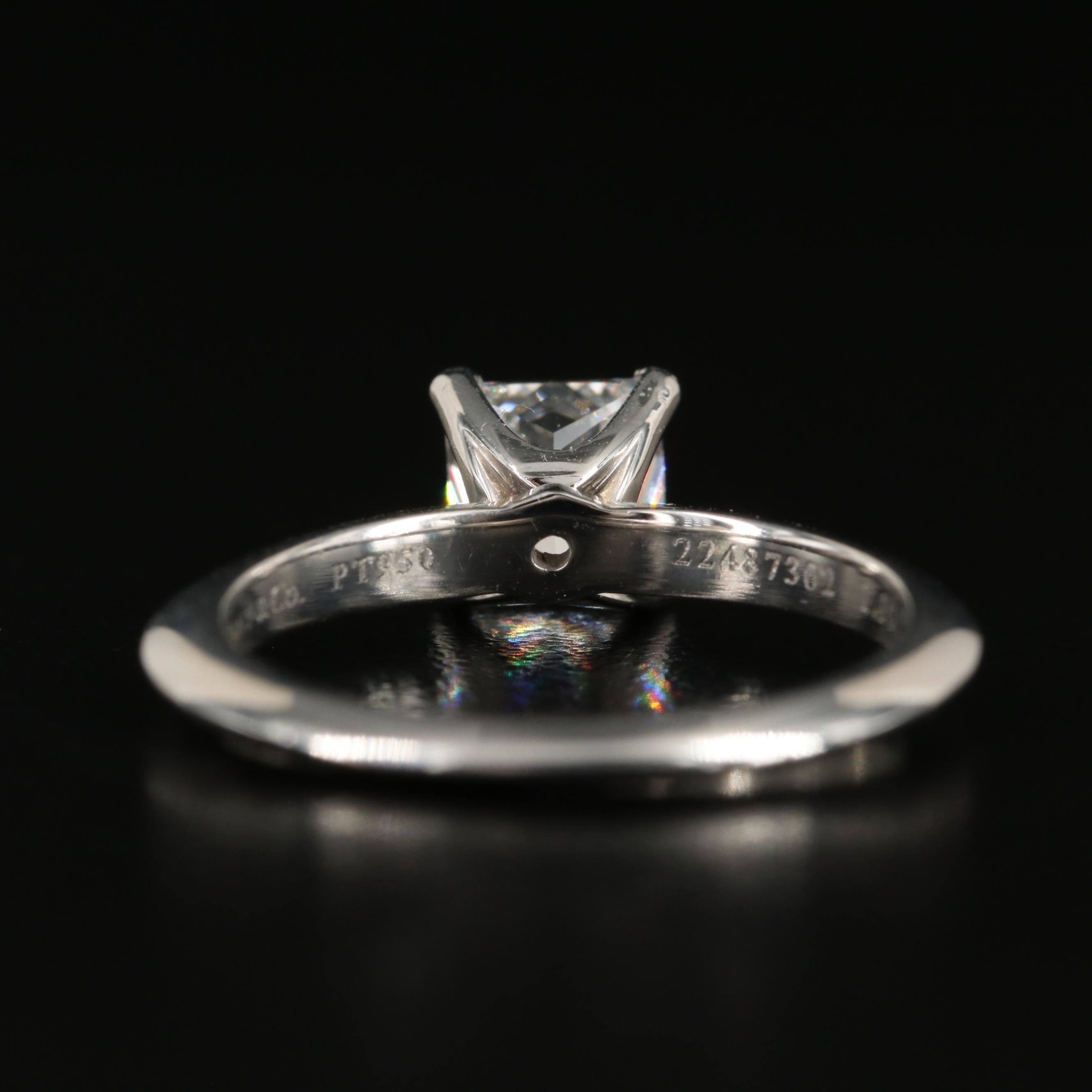 Tiffany & Co. Platinum 1.10 CT Diamond Ring with GIA Report