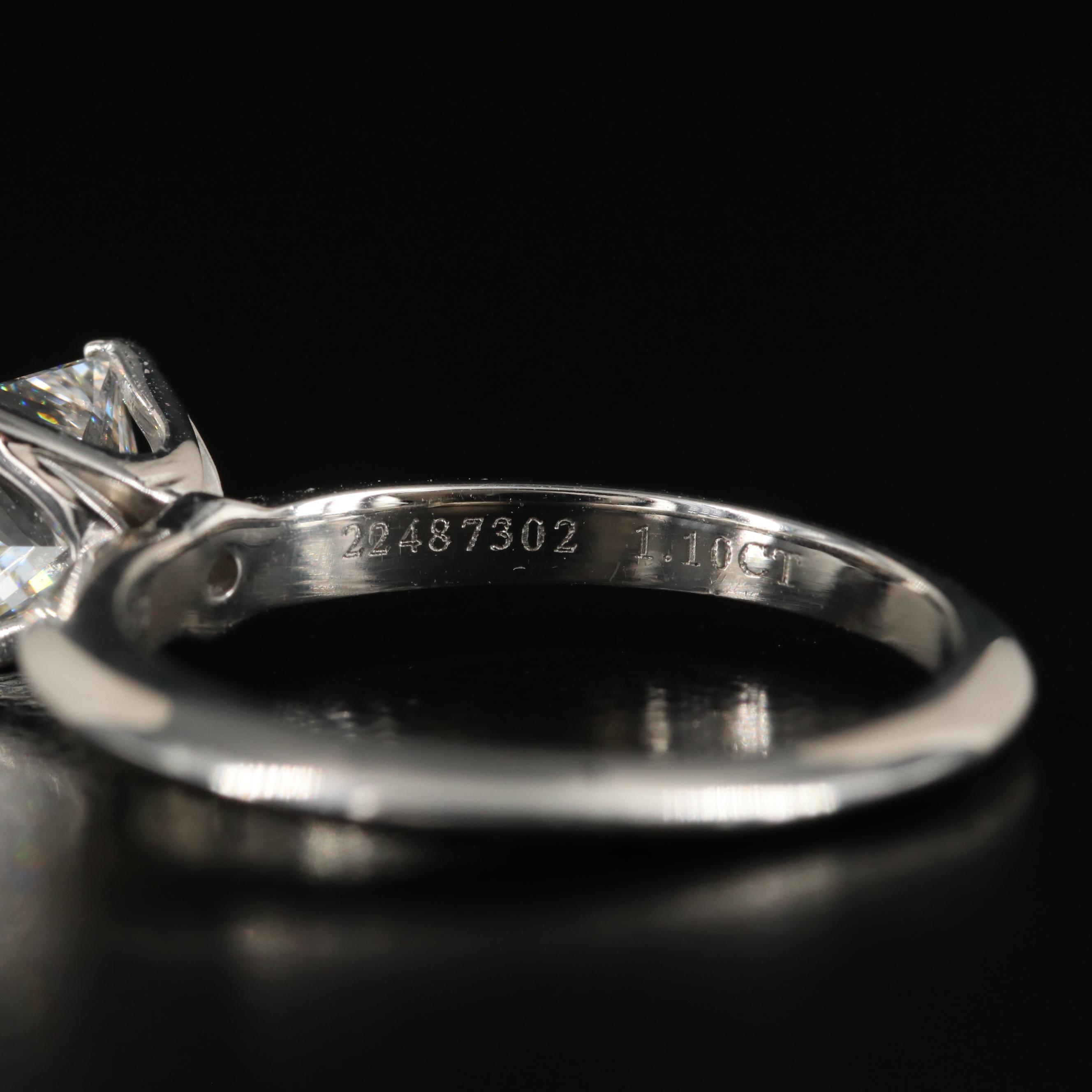 Tiffany & Co. Platinum 1.10 CT Diamond Ring with GIA Report