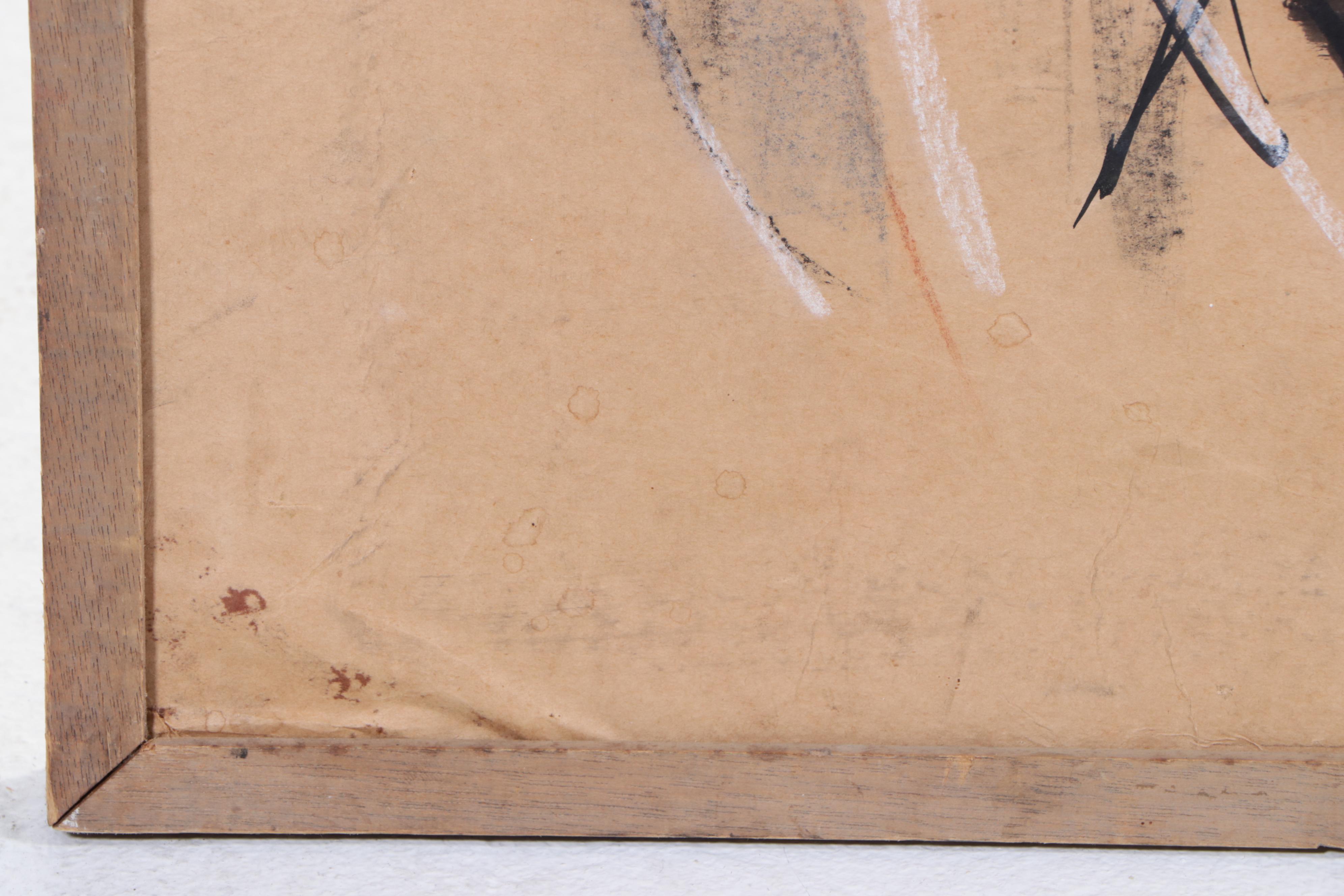 Wallace Monumental Abstract Modernist Mixed Media Painting, 1961