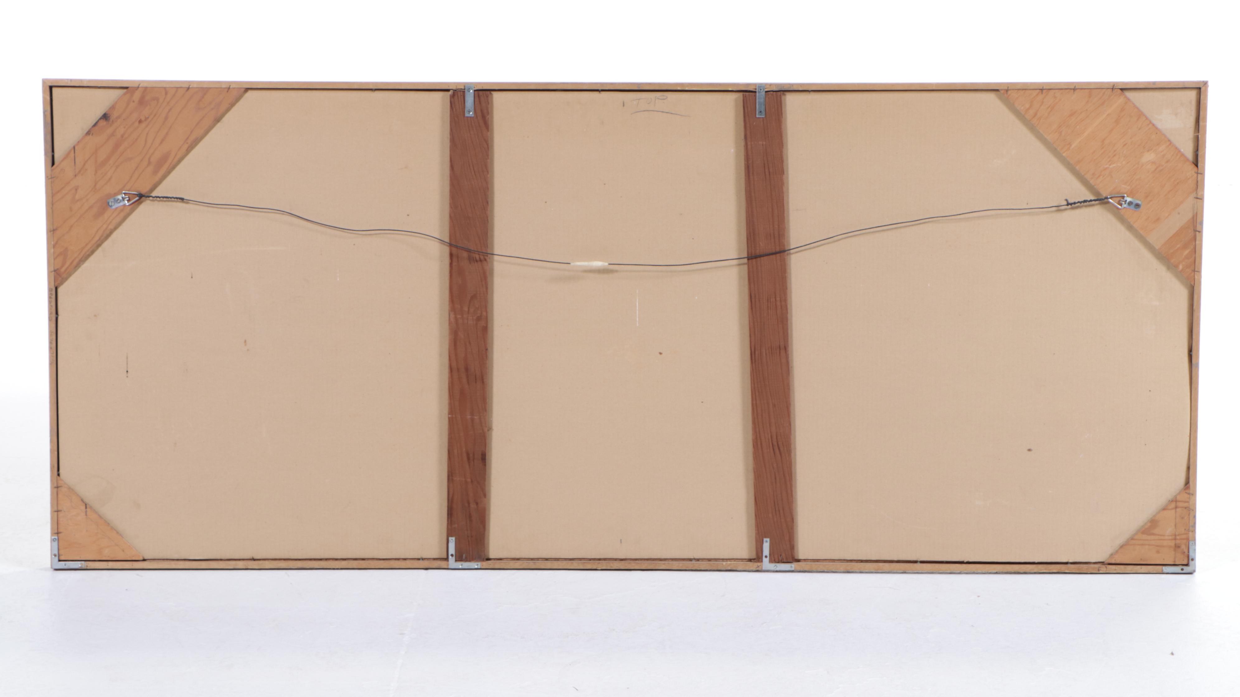 Wallace Monumental Abstract Modernist Mixed Media Painting, 1961