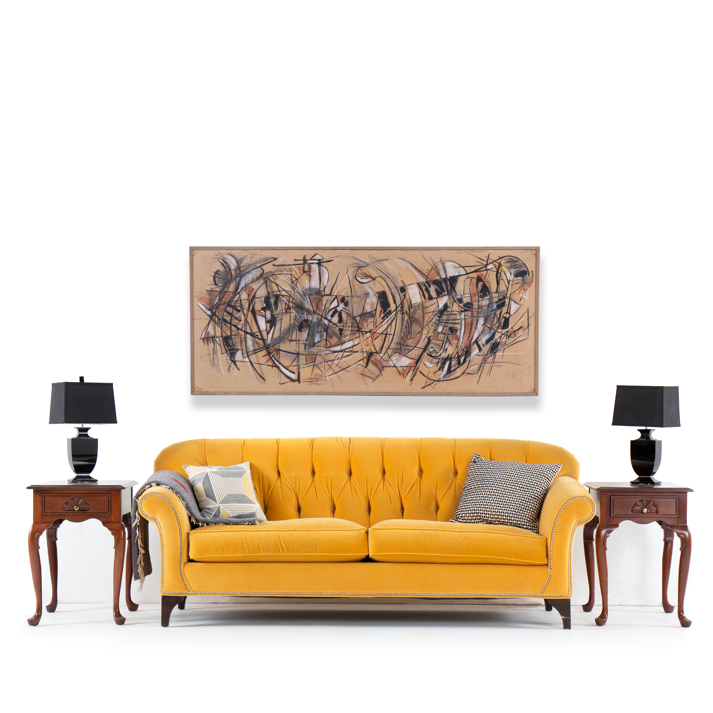 Wallace Monumental Abstract Modernist Mixed Media Painting, 1961