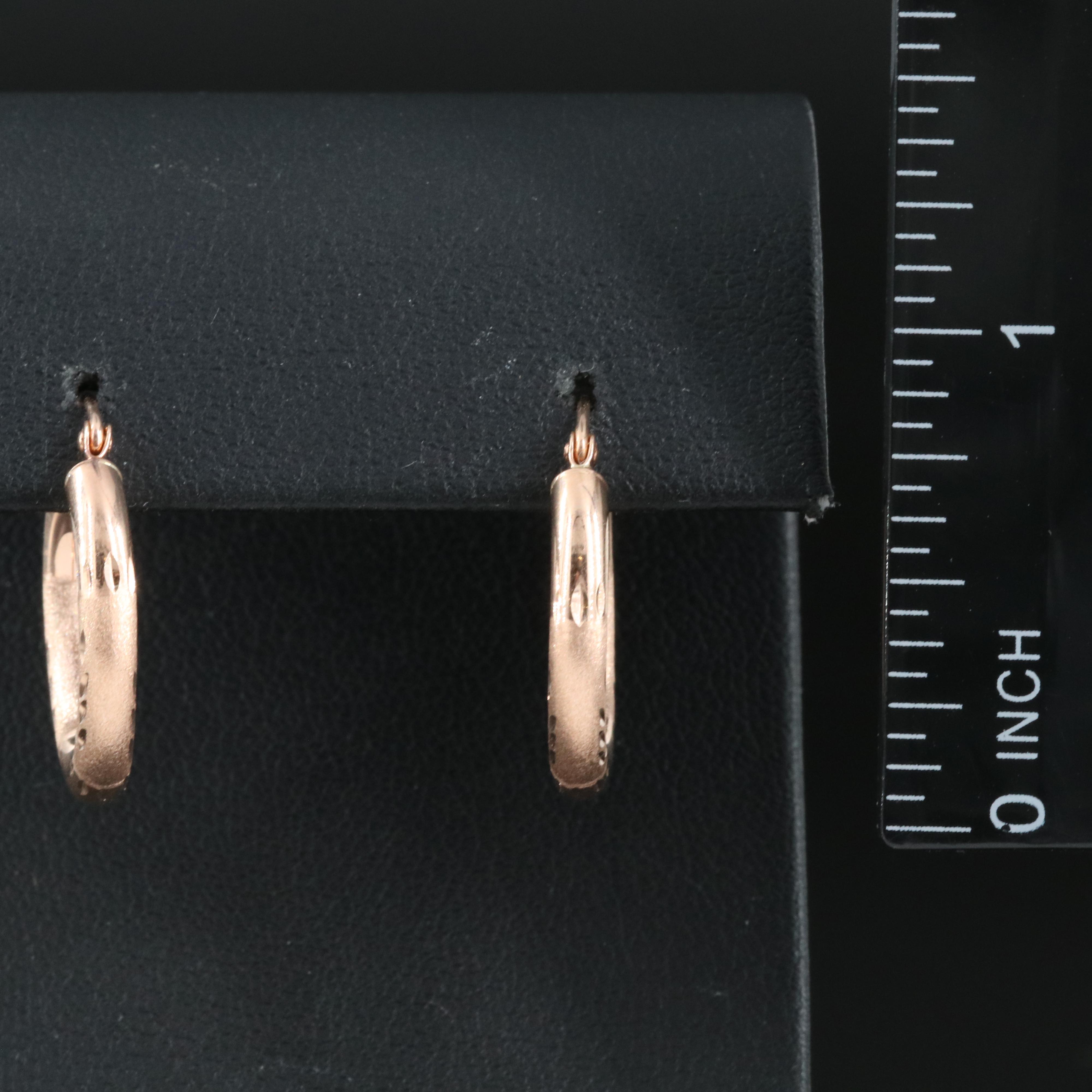 14K Rose Gold Hoop Earrings