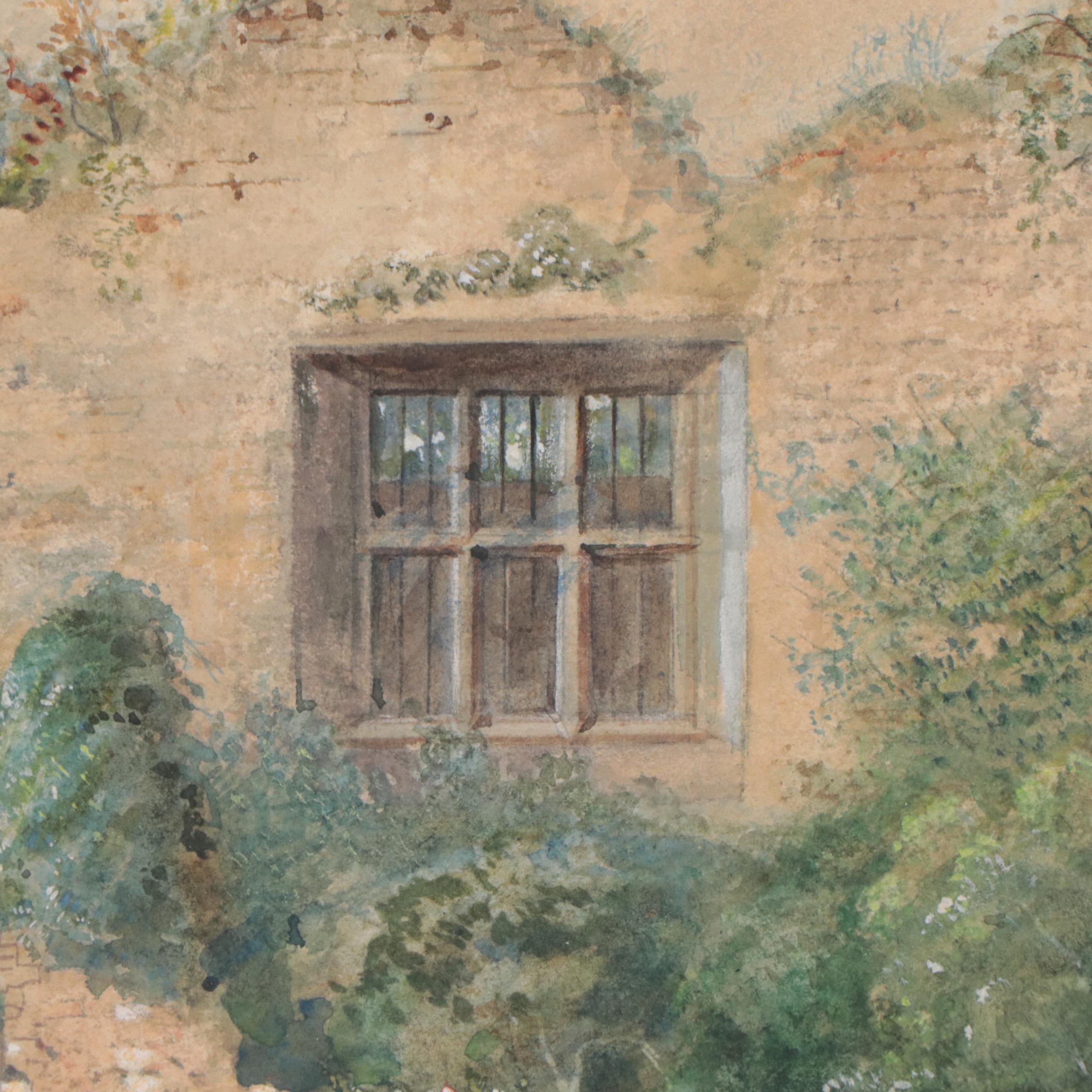 English School Watercolor Painting "King Charles’s Window," Late 19th Century