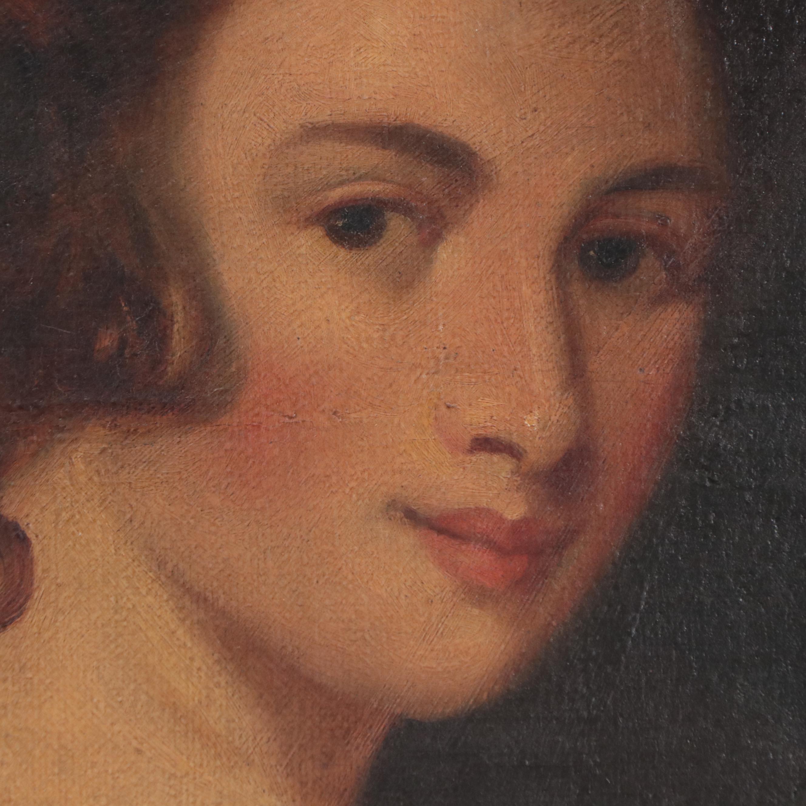 English School Portrait Oil Painting of a Lady, Early 19th Century