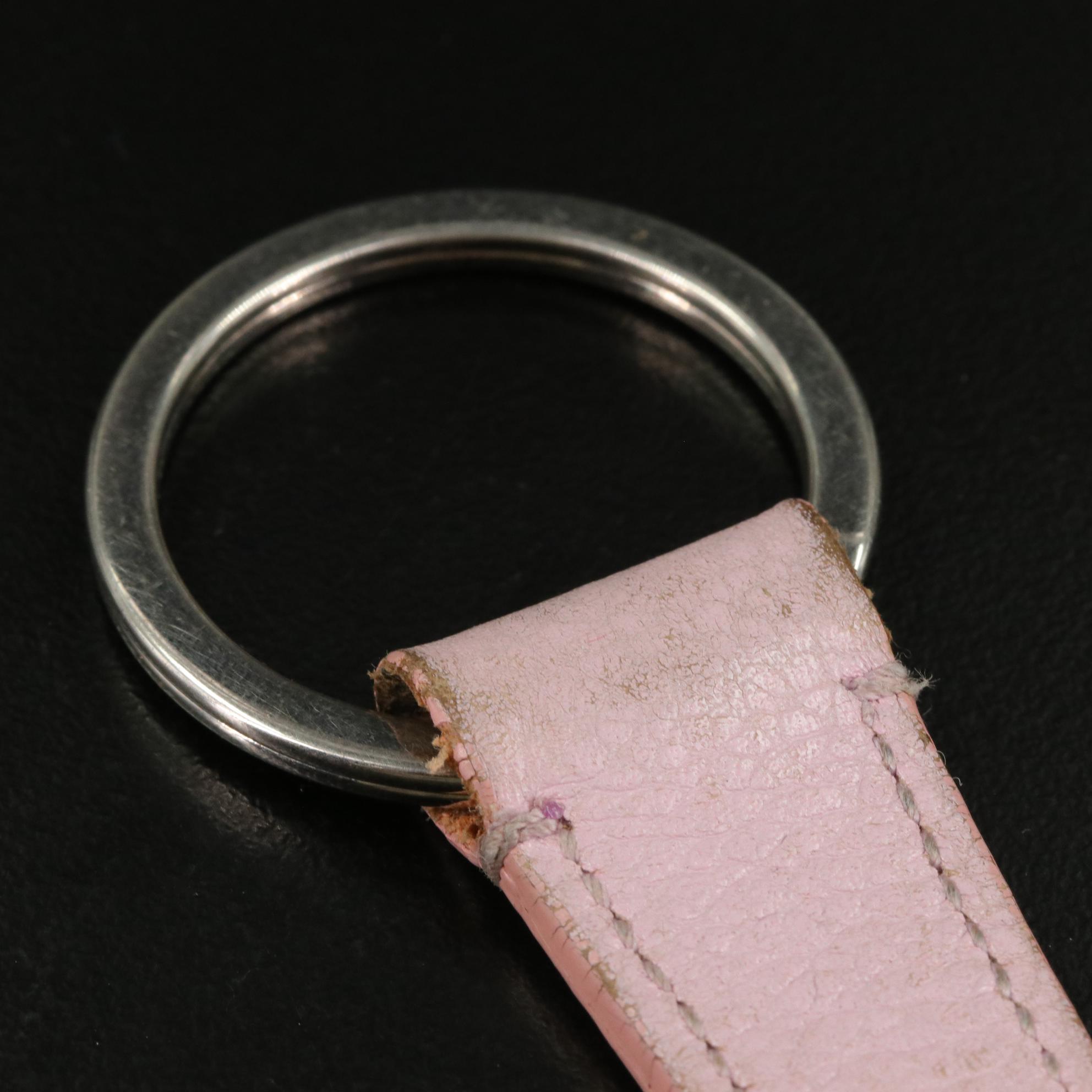 BVLGARI Pink Leather Key Holder With Box