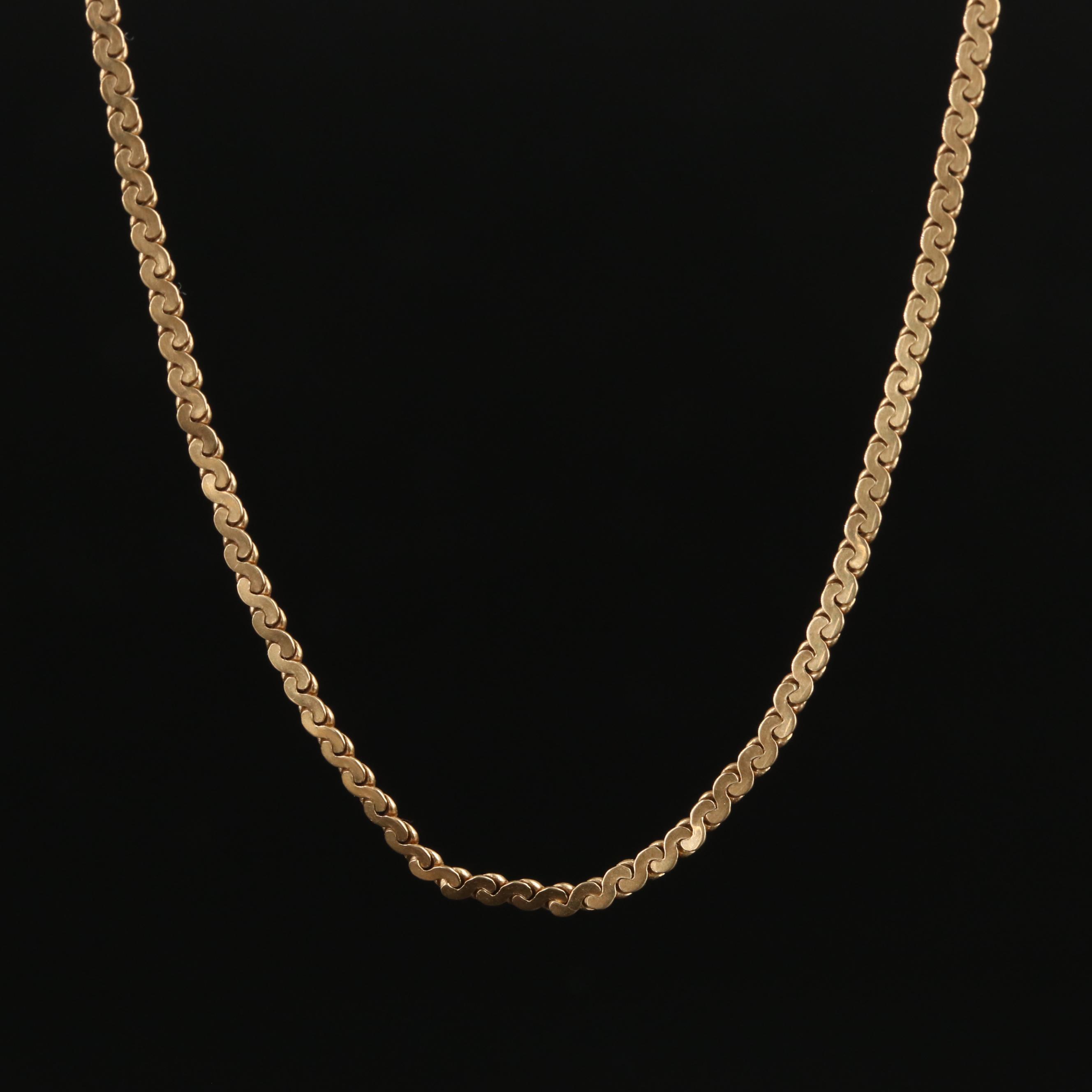 14K Serpentine Chain Necklace