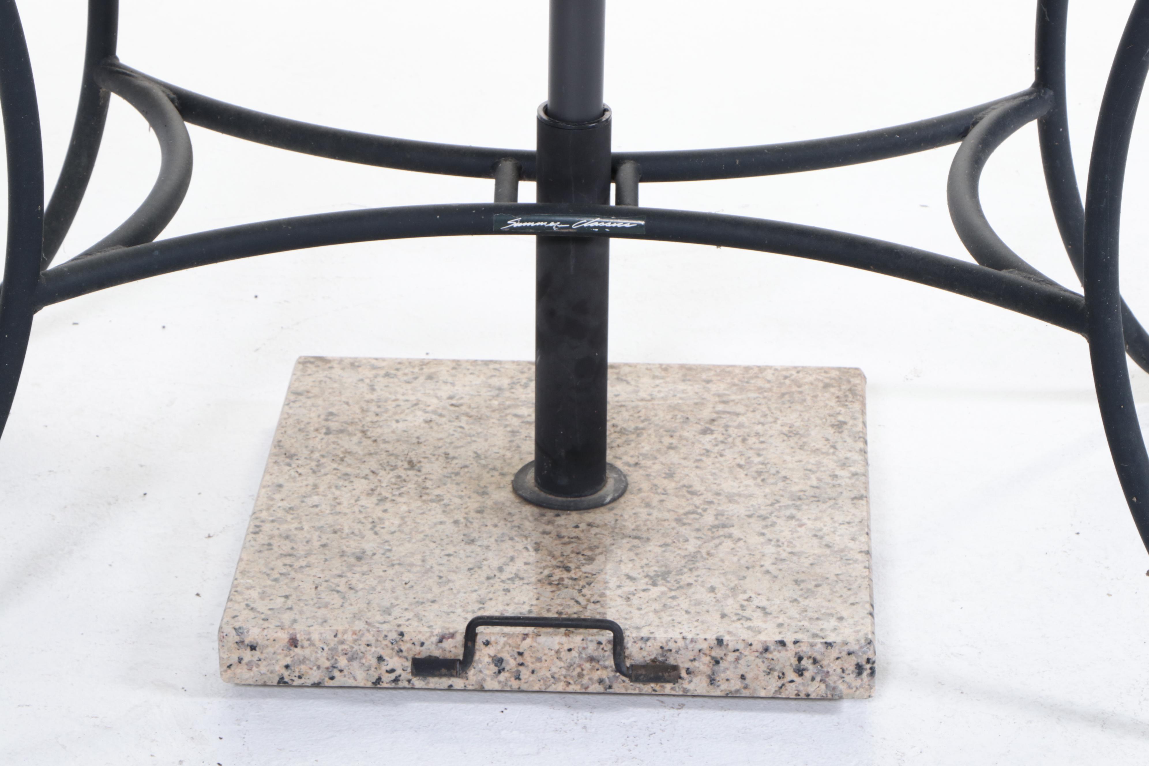 Summer Classics Metal Patio Dining Set with Umbrella