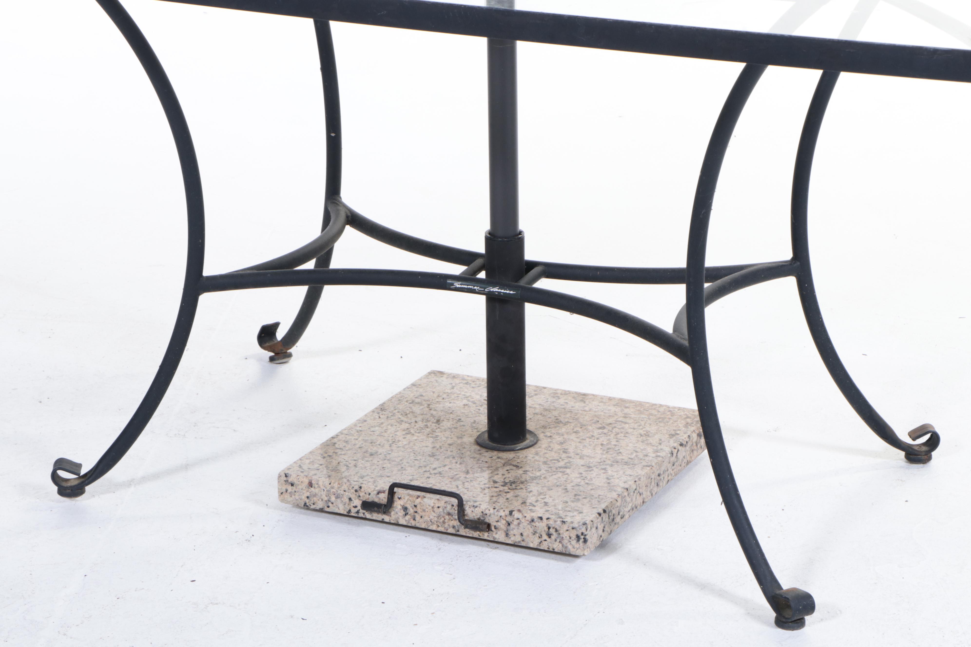 Summer Classics Metal Patio Dining Set with Umbrella