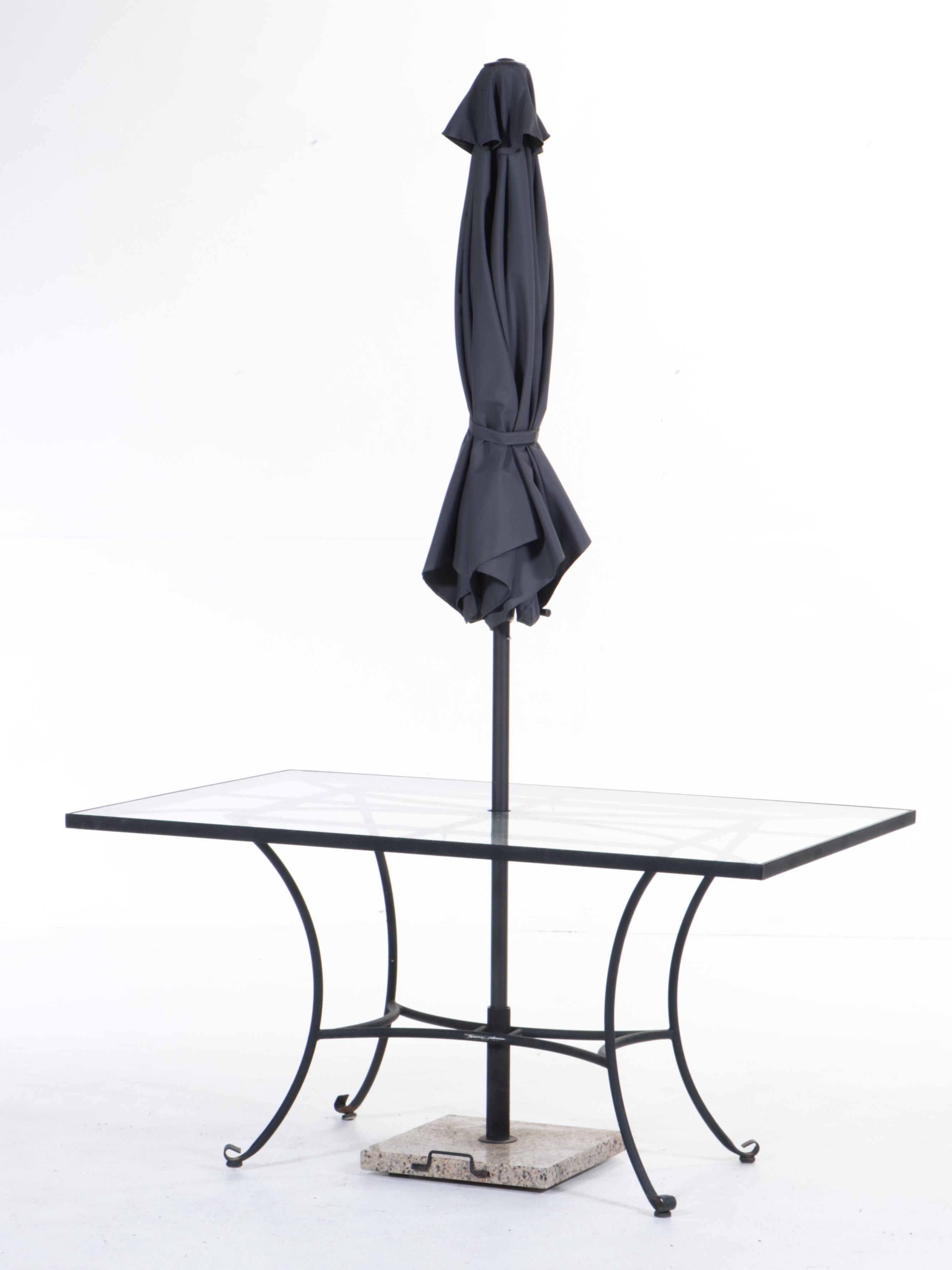 Summer Classics Metal Patio Dining Set with Umbrella