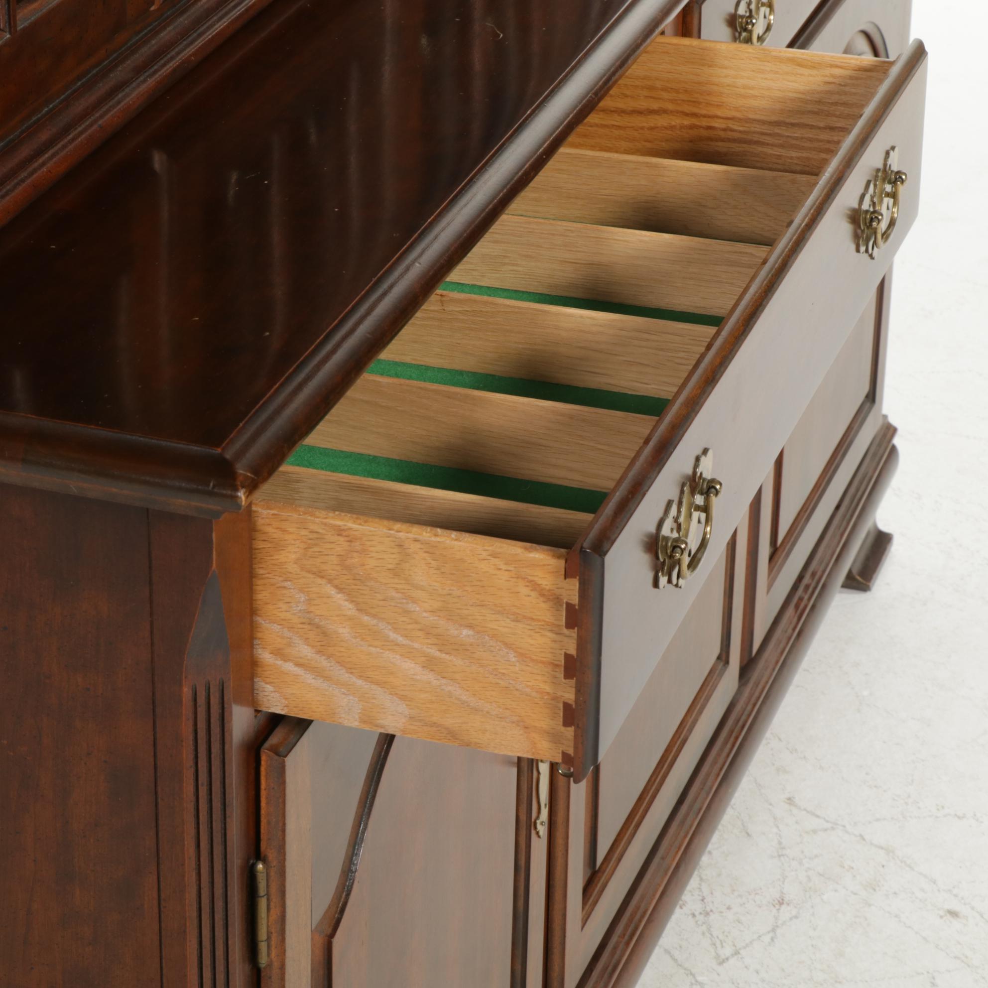 Federal Style Cherrywood Two-Piece China Cabinet