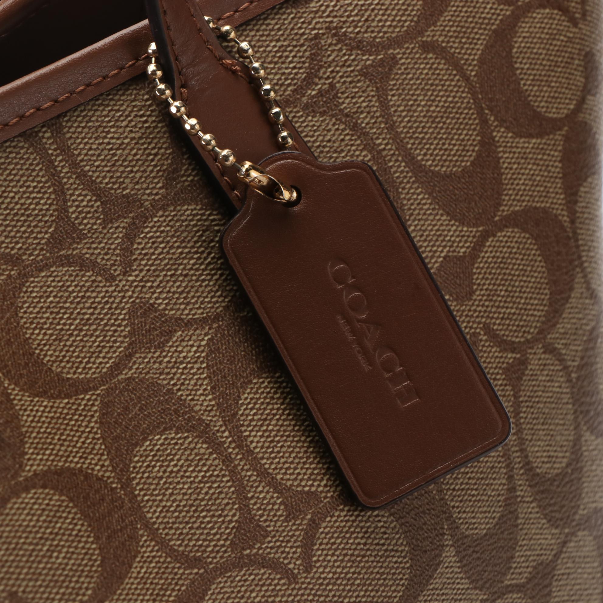 Coach F36375 Signature Canvas Zip Tote and 5696 Signature PVC City Tote