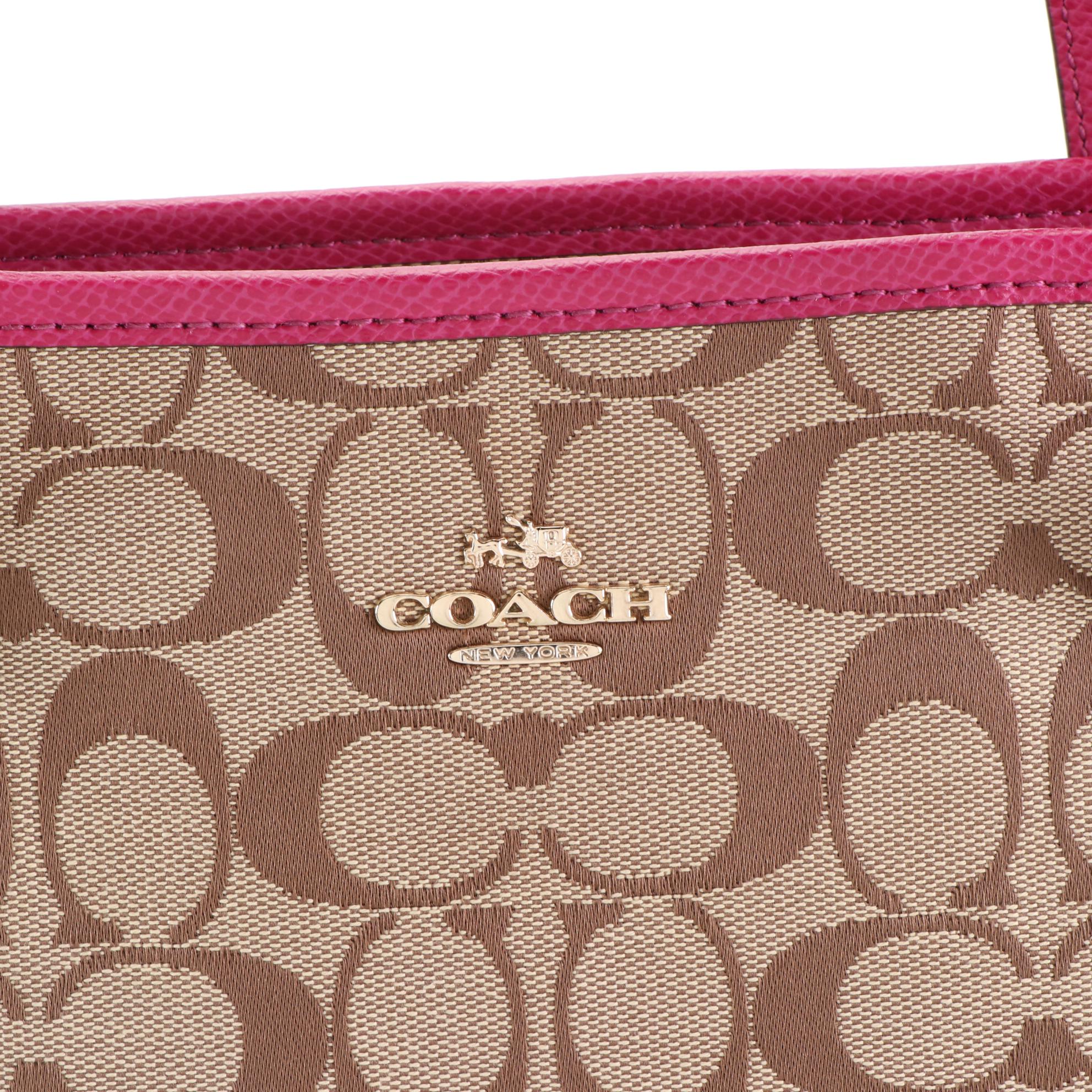 Coach F36375 Signature Canvas Zip Tote and 5696 Signature PVC City Tote
