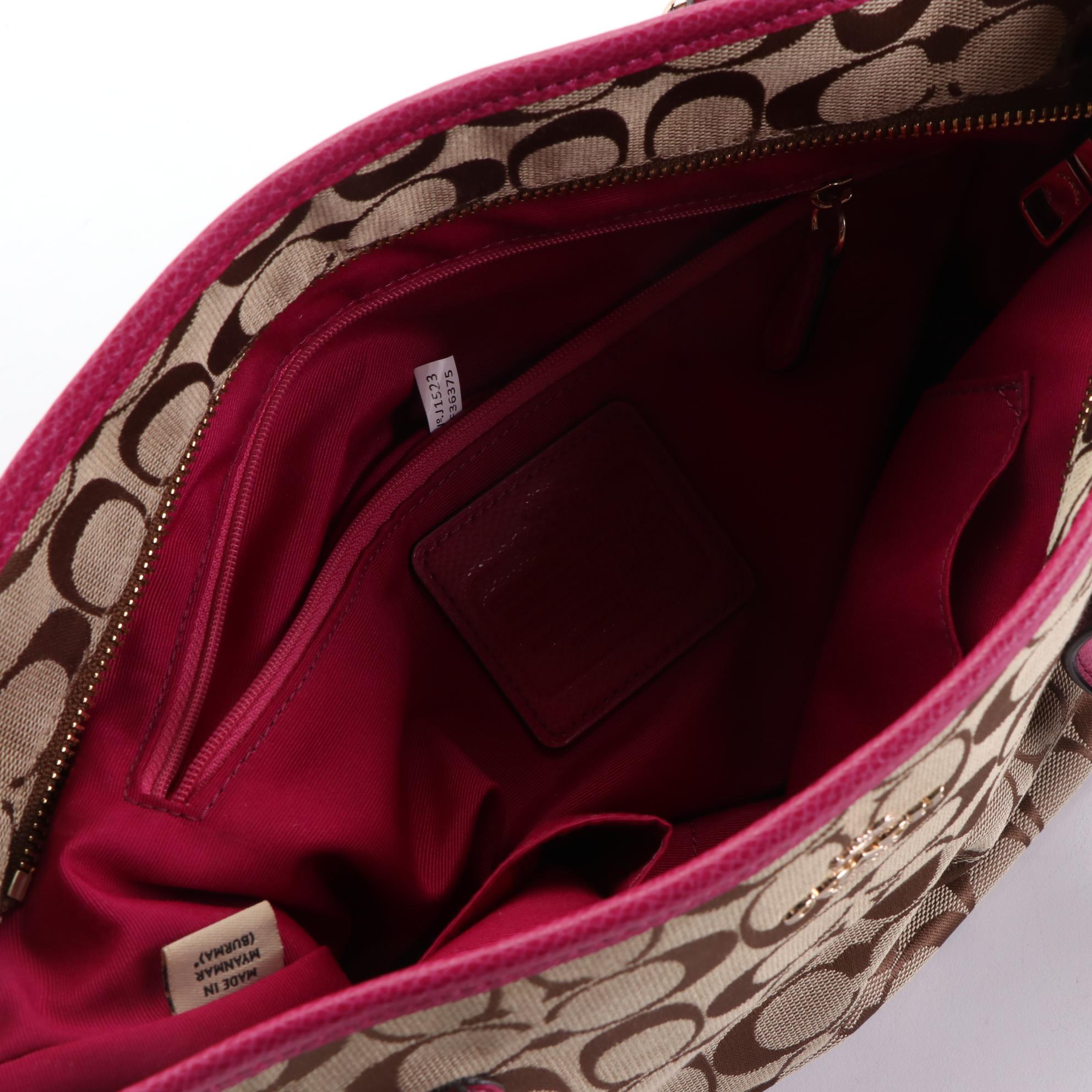 Coach F36375 Signature Canvas Zip Tote and 5696 Signature PVC City Tote